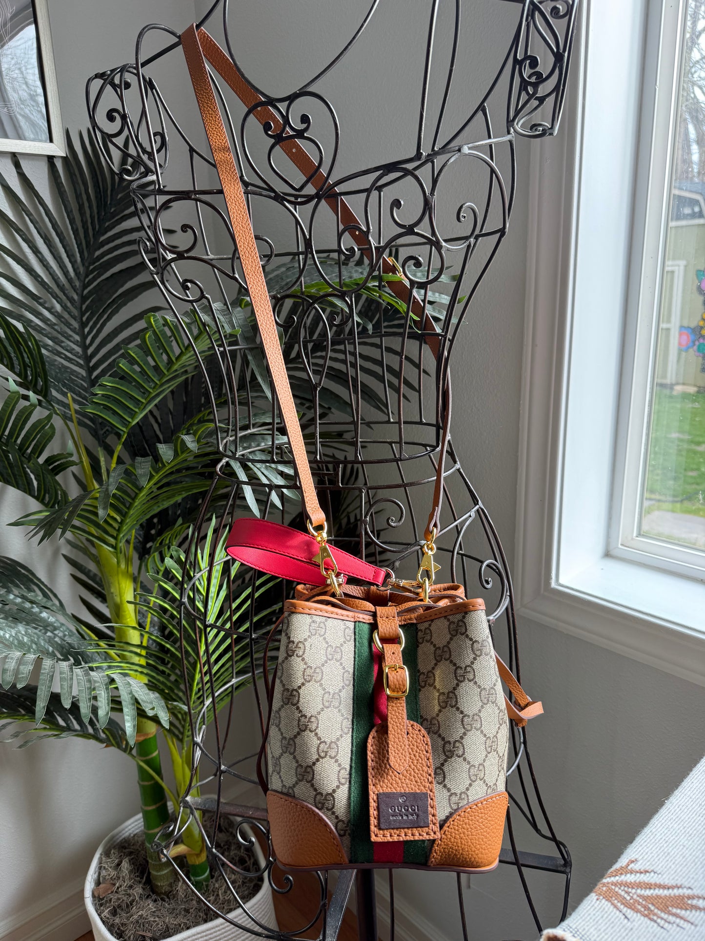 INEZ || Handmade Upcycled Luxury Leather Gucci Bucket Bag