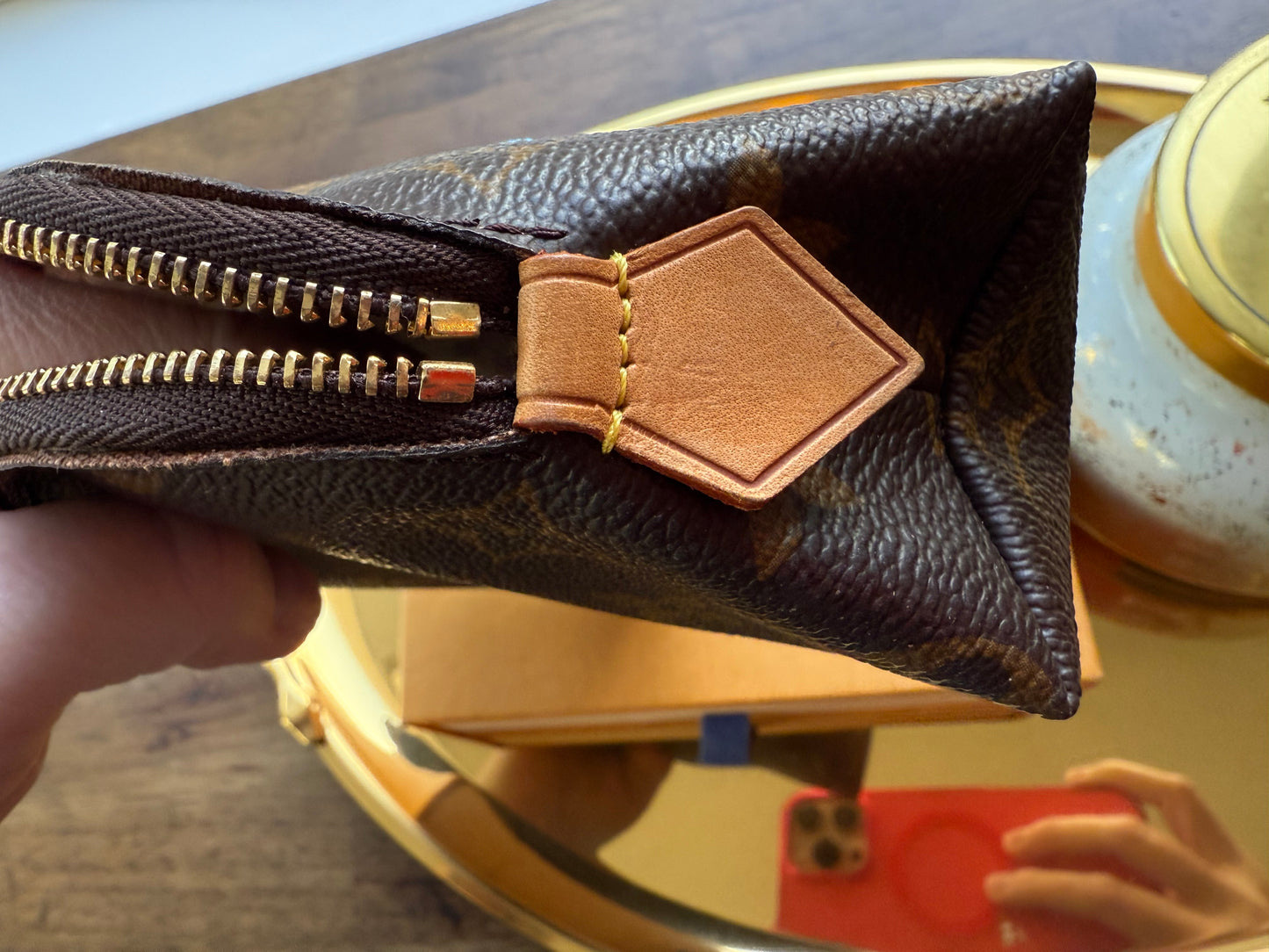 ELIZABETH TAYLOR Reimagined Authentic Preloved LV Crescent Cosmetic Bag