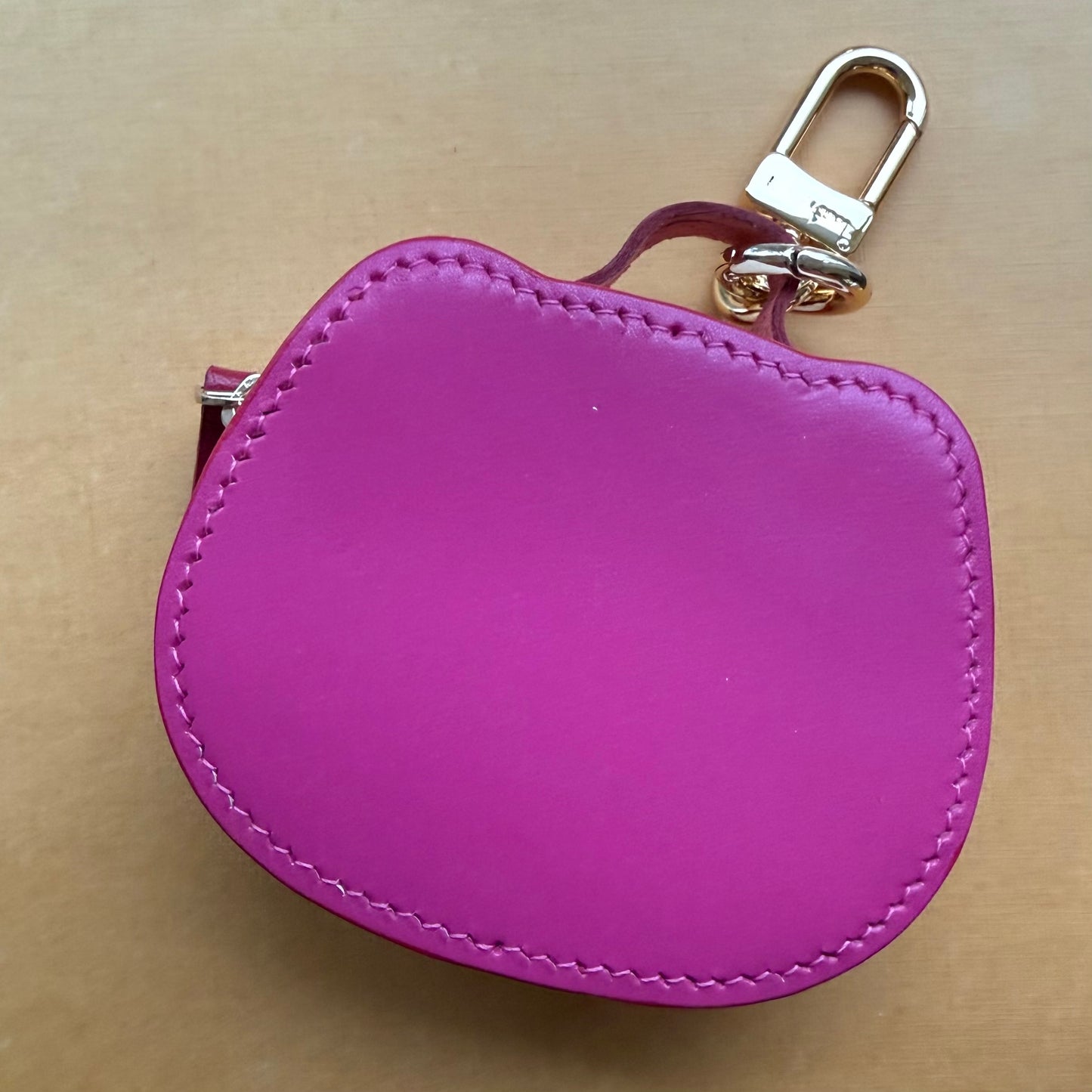 { MEOW } Handmade Leather + DA Canvas Zippy Bag Charm (Pink)