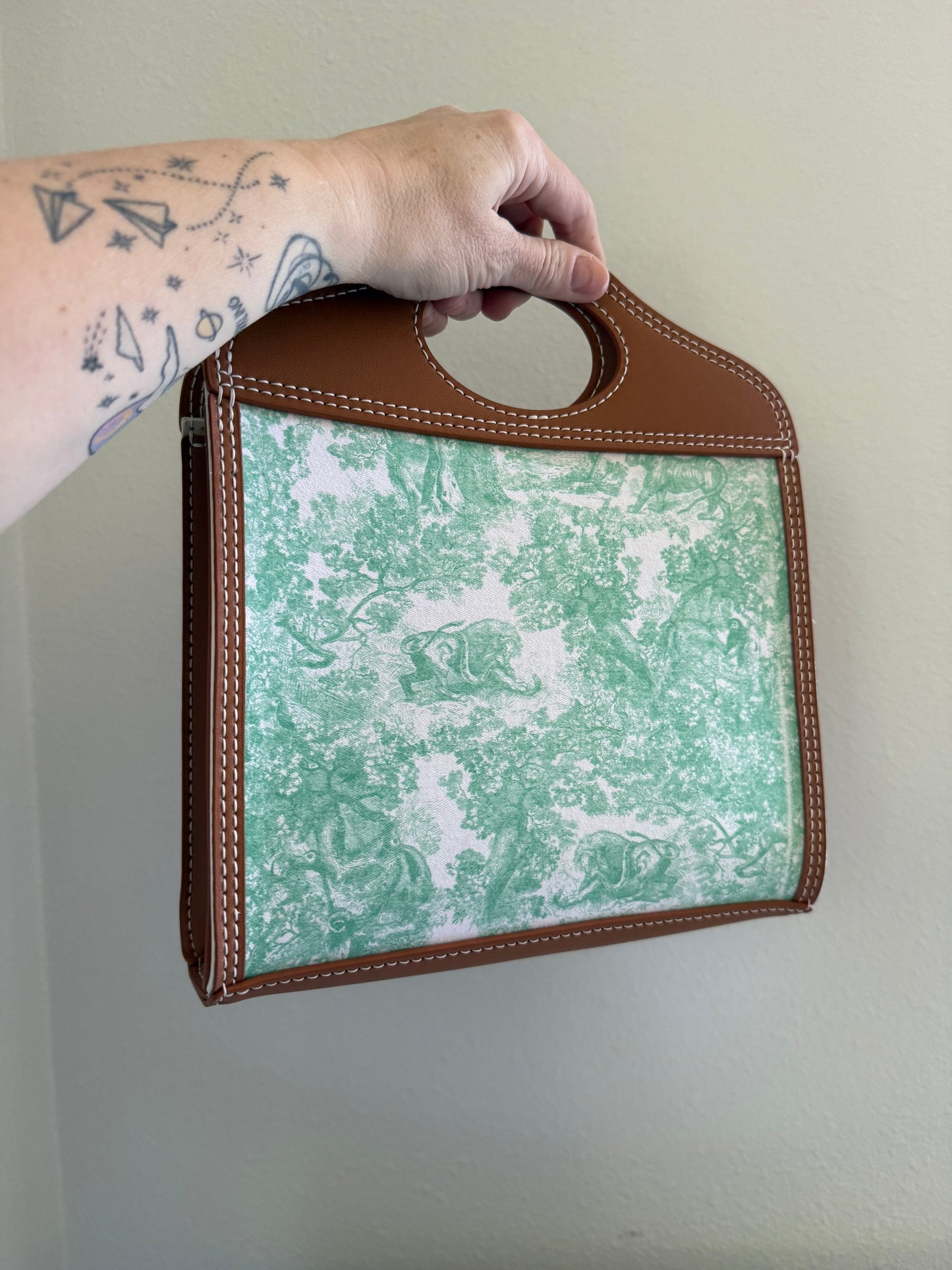 The OUR SONG Handbag || Handmade Upcycled Luxury Teal Book Style Dusty Bag