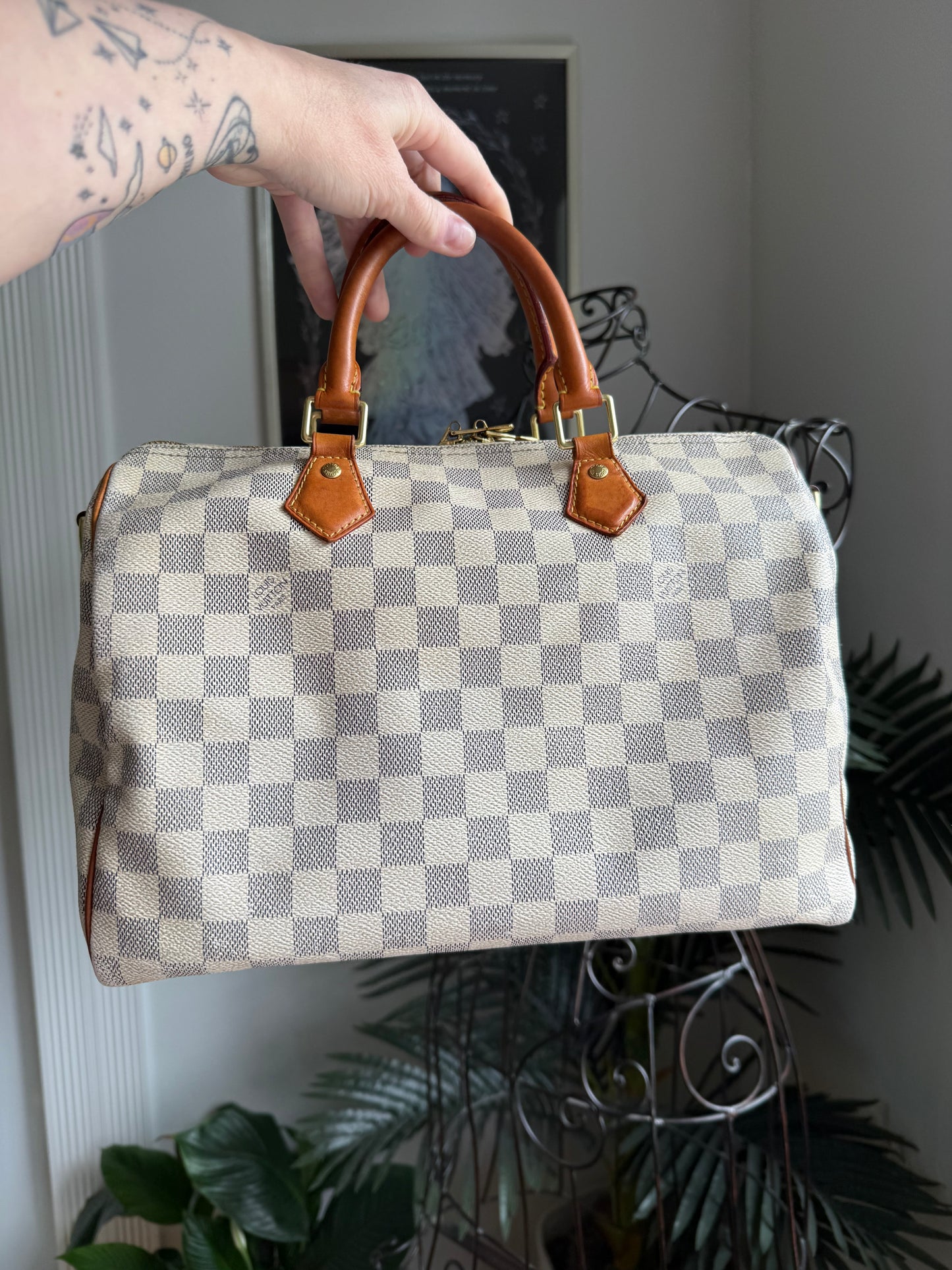 Preloved Authentic LV Speedy 30 Bando Damier Azure