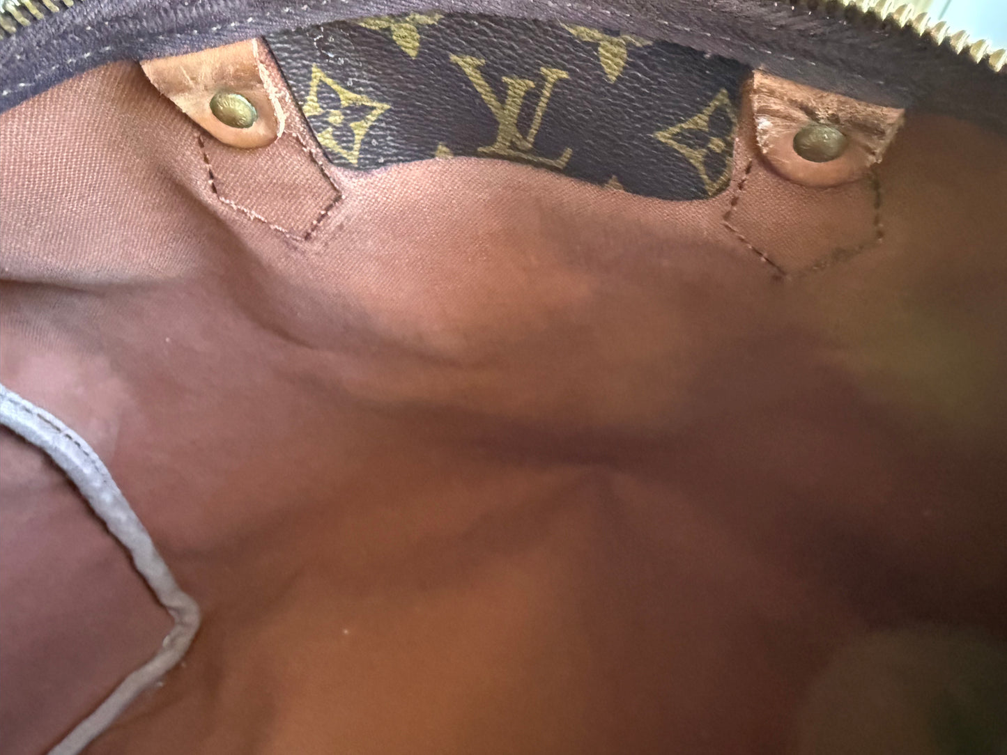 Preloved Authentic Reimagined Vintage LV Speedy 35 DARK *one of one*