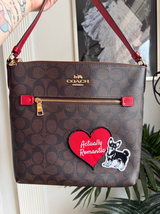 Preloved Reimagined Red Coach Crossbody Bag