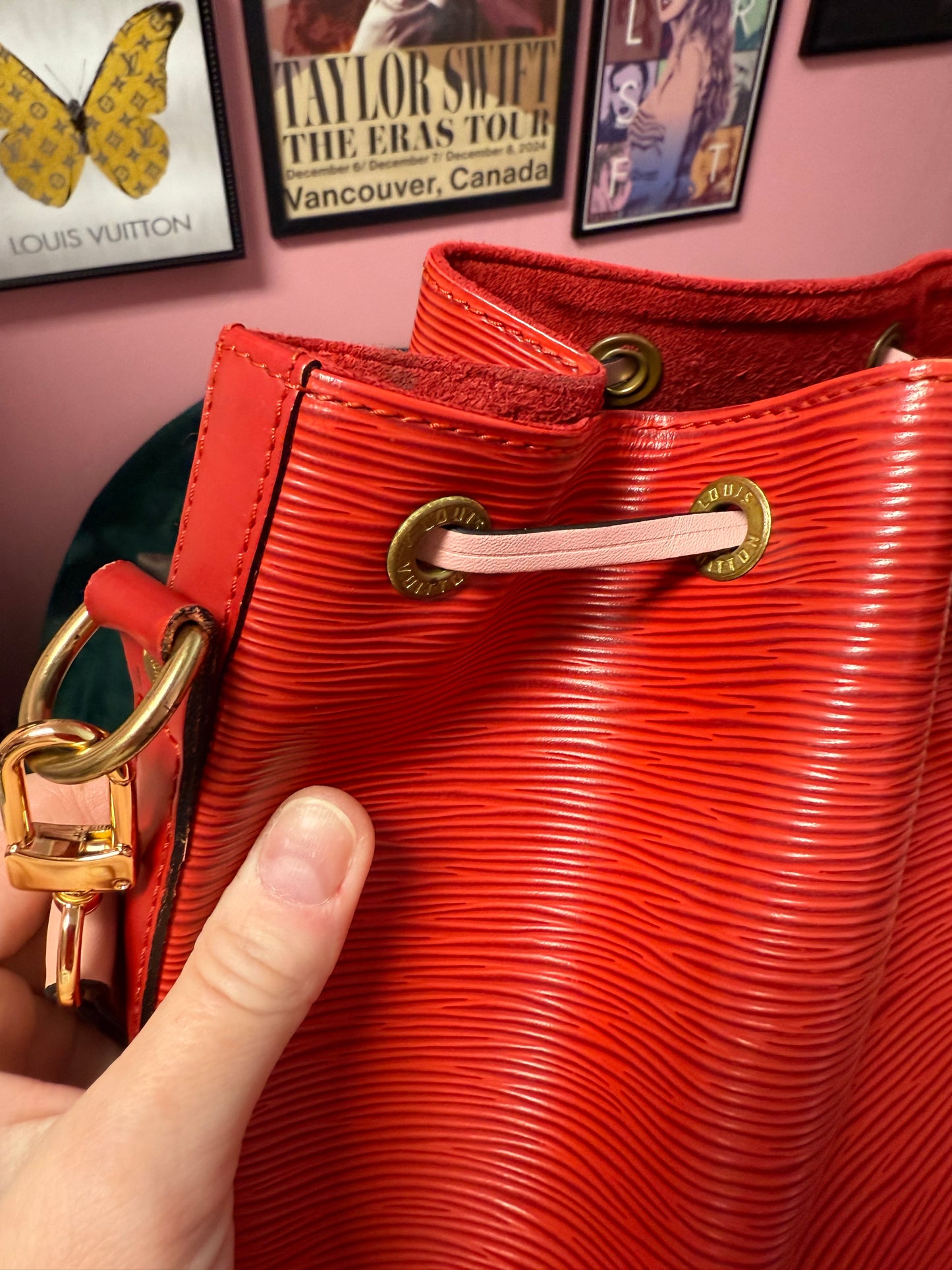THE LOVER Authentic Preloved 1996 LV Petit Noe in Red Epi