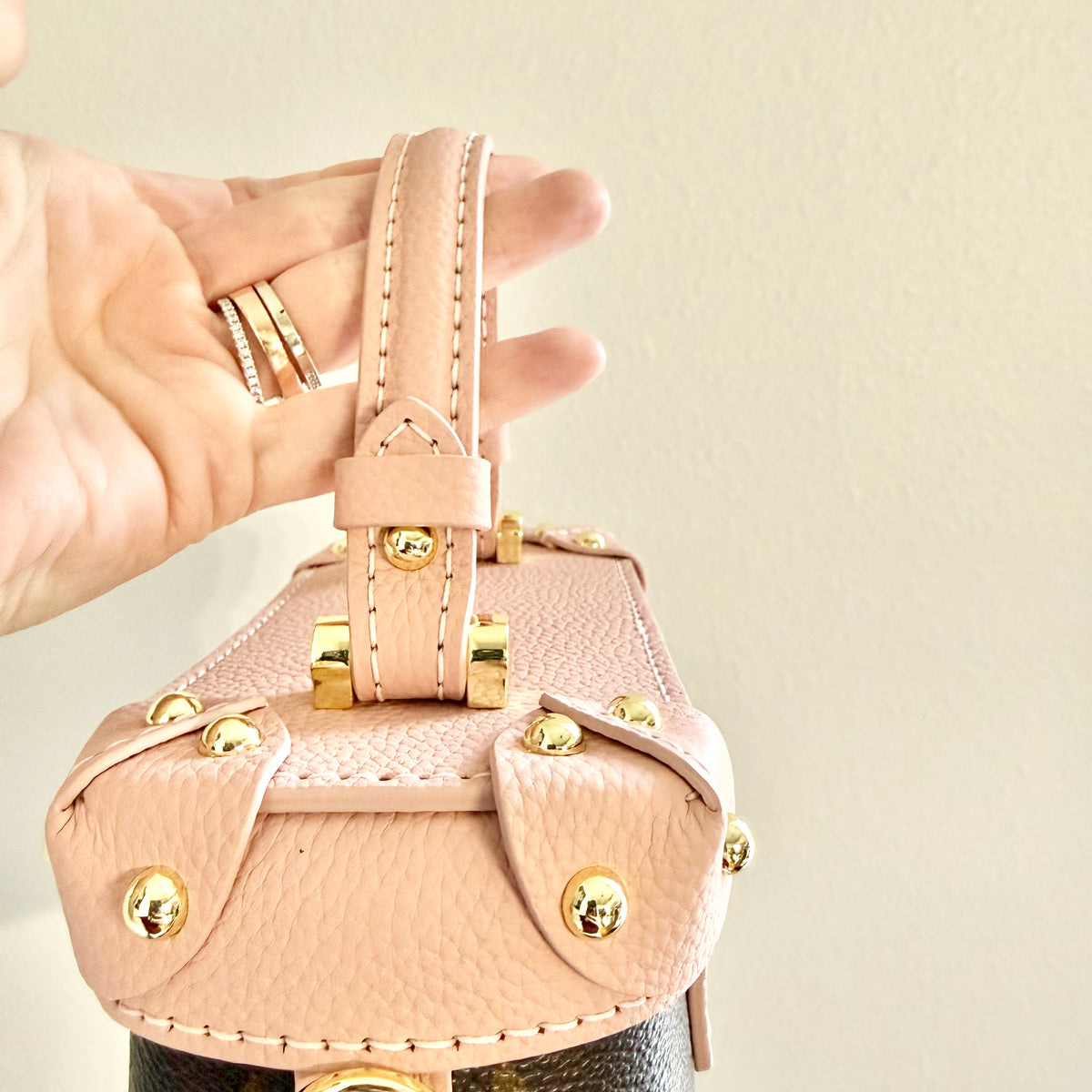 The IVY Lock Bag || Handmade Upcycled Pink Soft Trunk Luxury Handbag *Preorder