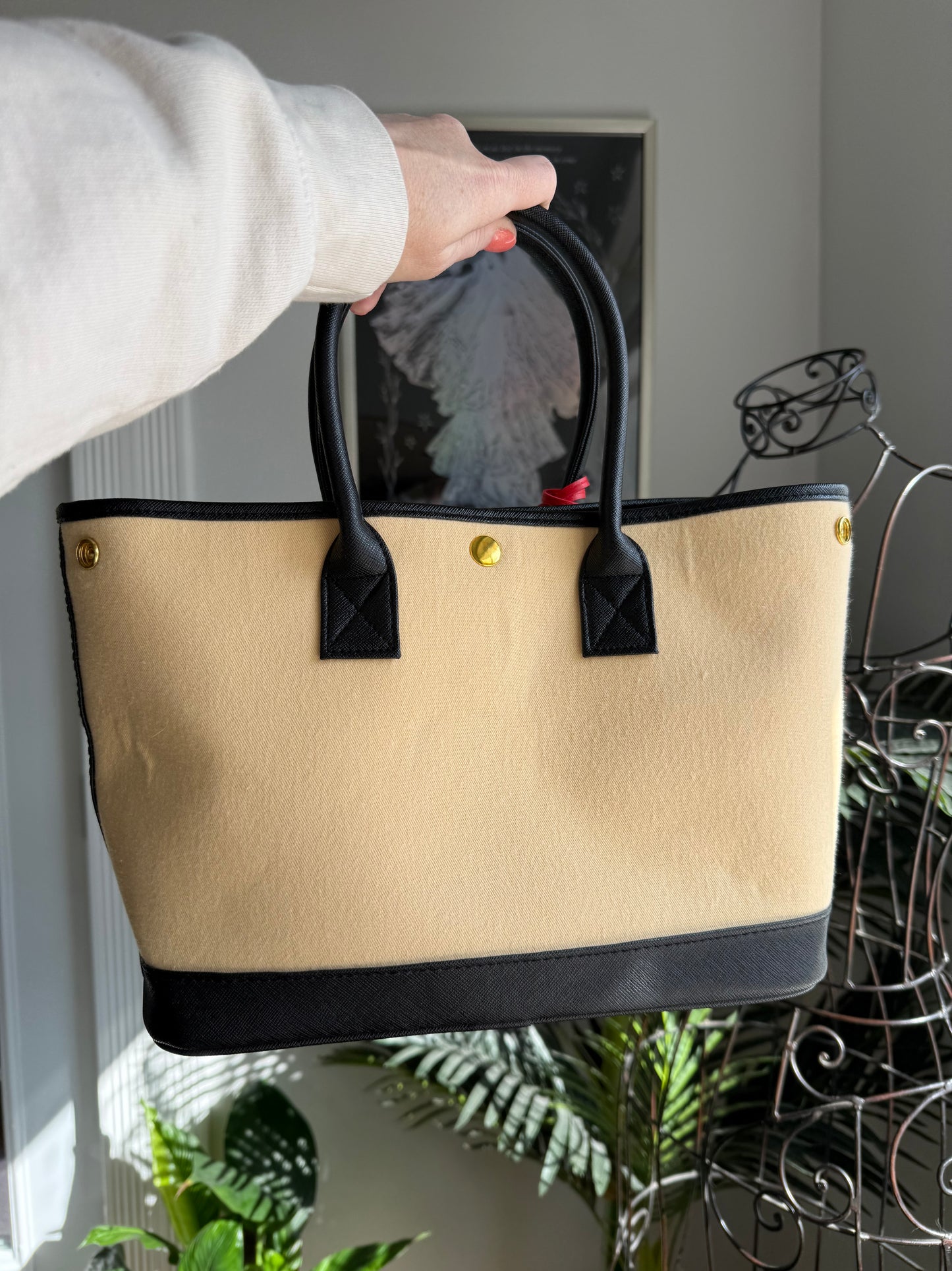 { BABE } Handmade Upcycled Louis Vuitton Duster Tote - Black + Red Interior