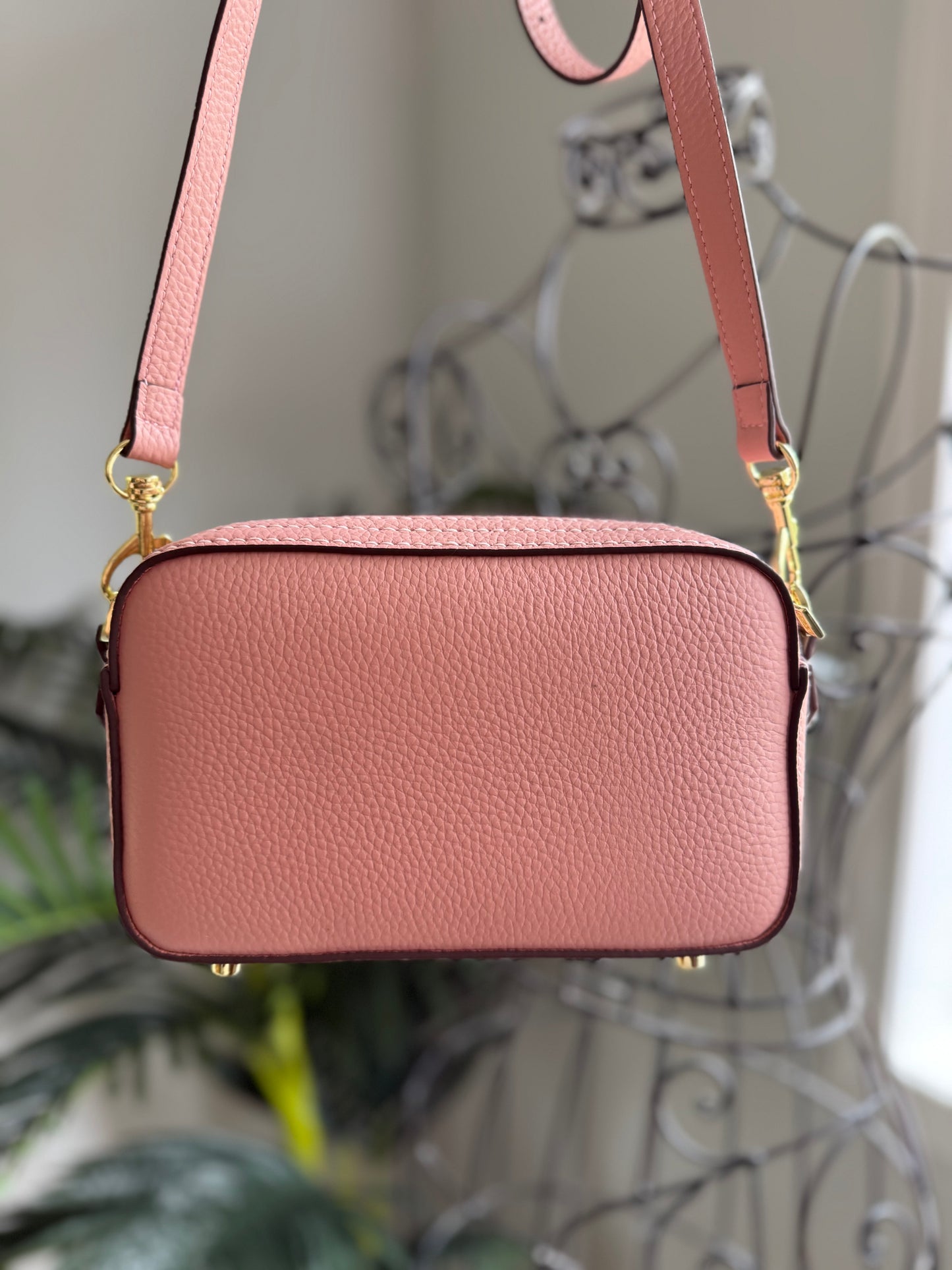 MY LOVER Handmade Mono + Pink Leather Crossbody