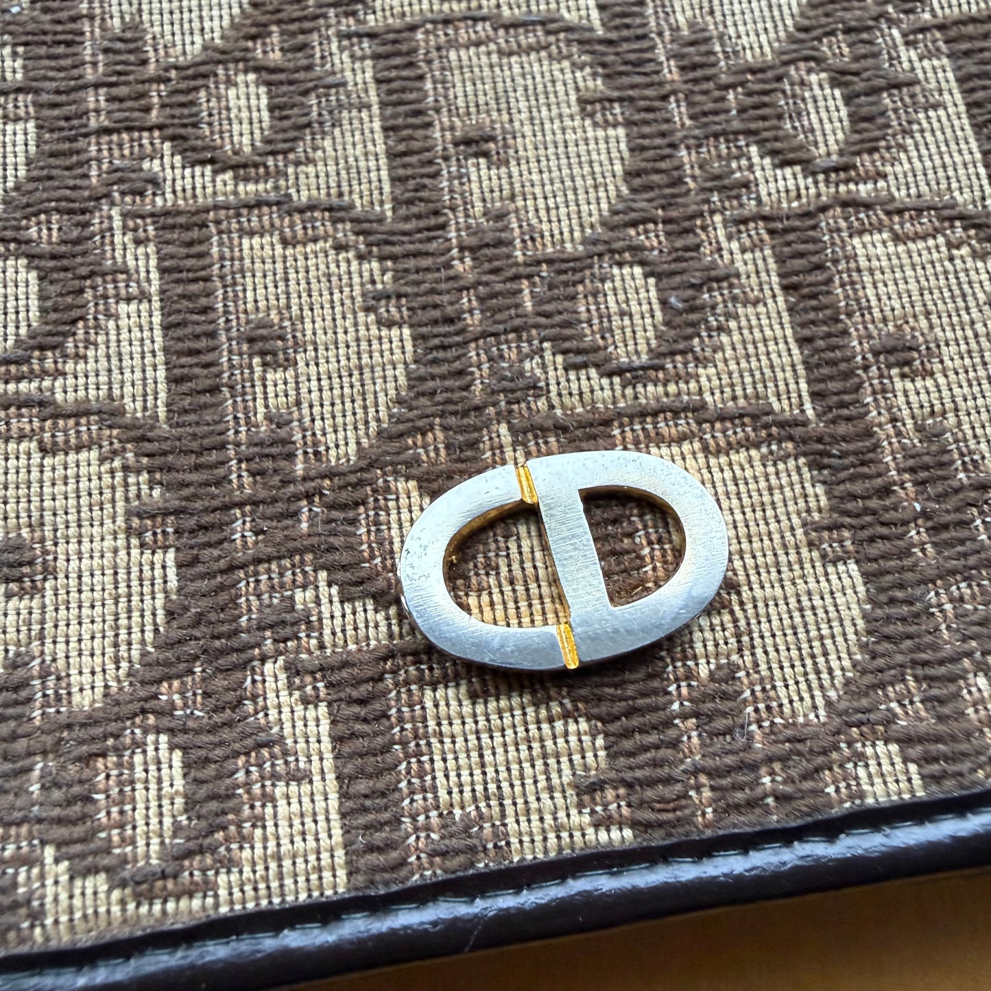 Authentic Preloved Luxury Upper Westside Vintage Brown Dior Trotter Long Wallet with Chain