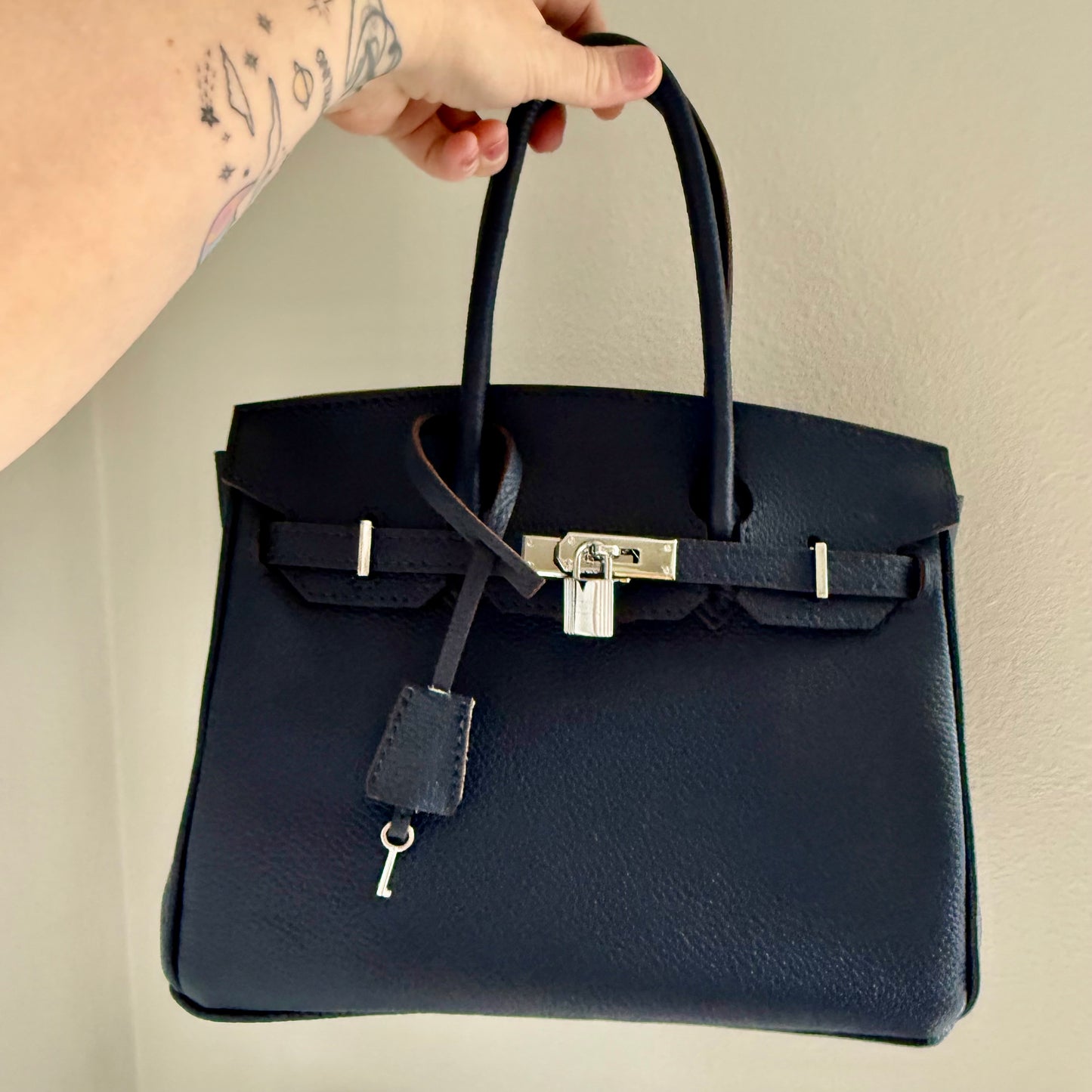 The SWIRKIN 30 || Handmade Upcycled Luxury Handbag Navy Blue