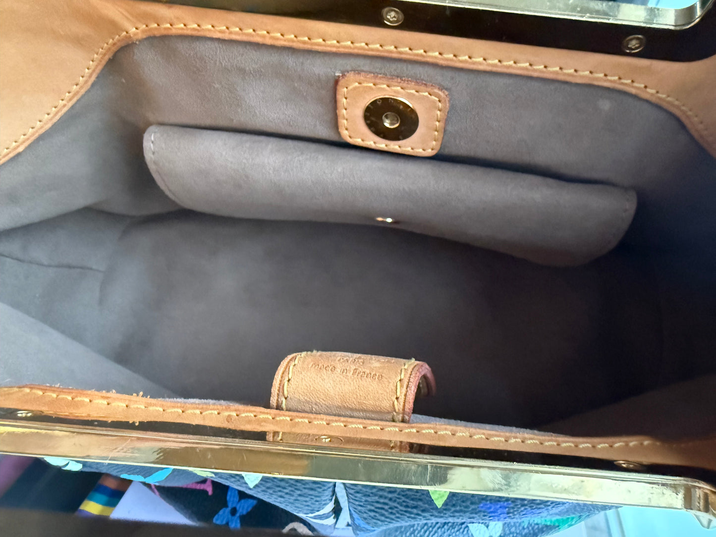 Preloved Authentic 2009 Murakami x LV Black Multicolor Judy PM