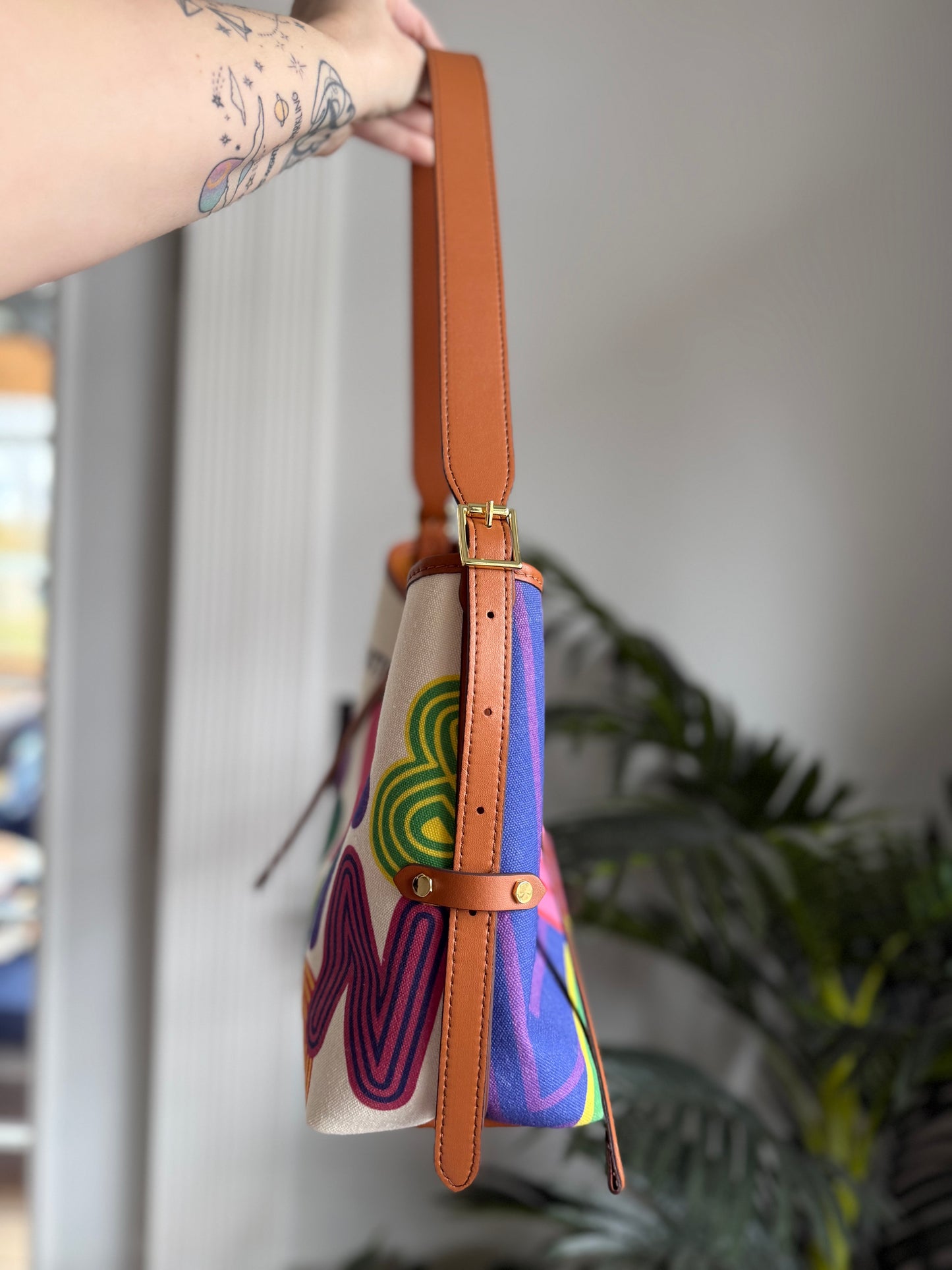 TAN Multicolor Handmade Upcycled Hobo Bag