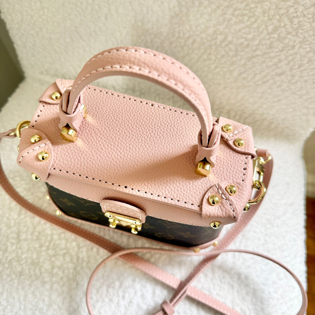 The IVY Lock Bag || Handmade Upcycled Pink Soft Trunk Luxury Handbag *Preorder
