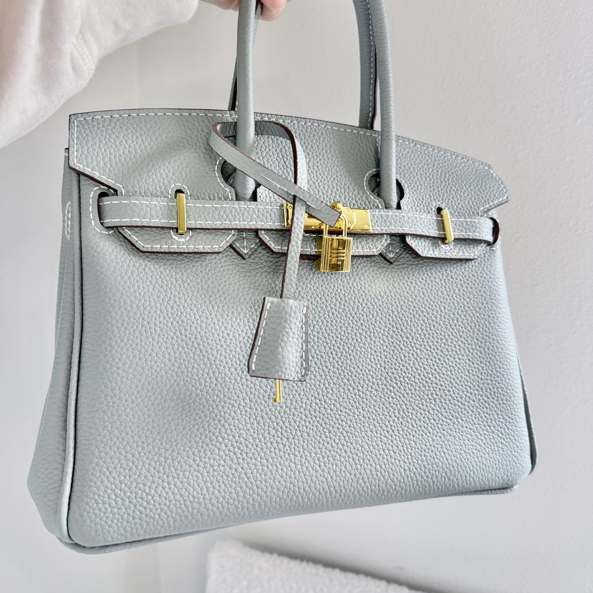 The SWIRKIN 30 || Handmade Upcycled Luxury Handbag Seattle Rain Blue