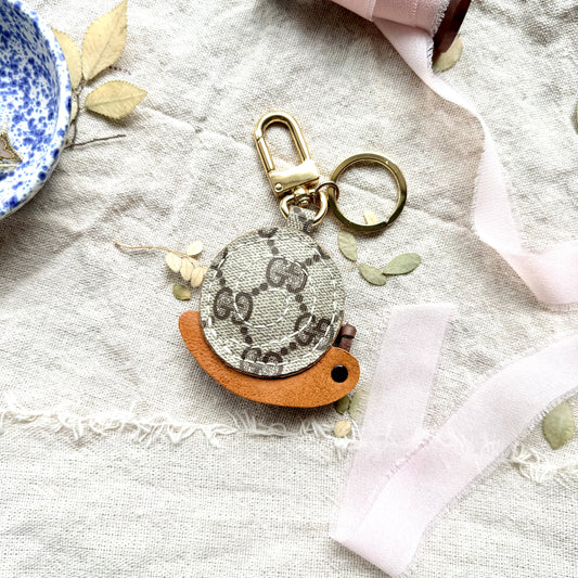 SOPHIA the Snail || Handsewn Upcycled Luxury Bag Charm *Various Colors*