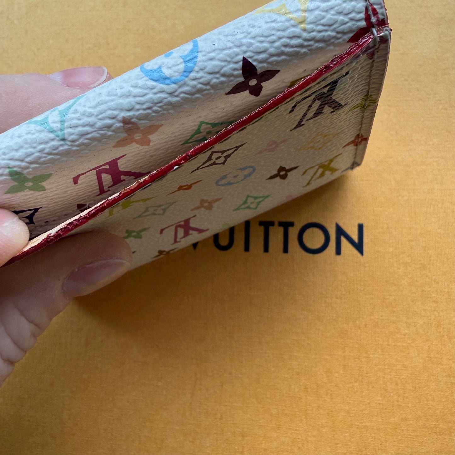 Authentic Preloved Vintage LV x Murakami White Multicolore Rosalie Wallet