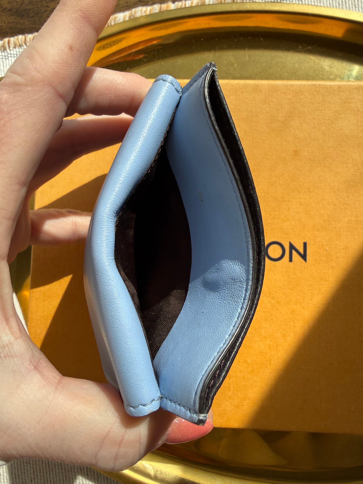 Authentic Preloved Light Blue Fendi Mini Wallet