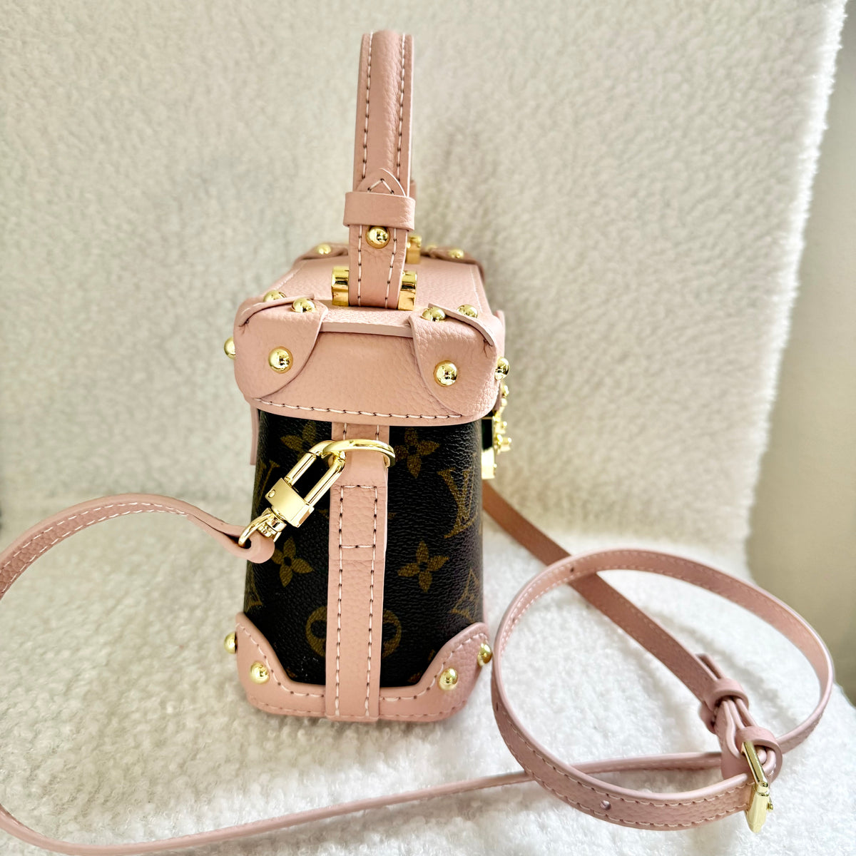 The IVY Lock Bag || Handmade Upcycled Pink Soft Trunk Luxury Handbag *Preorder
