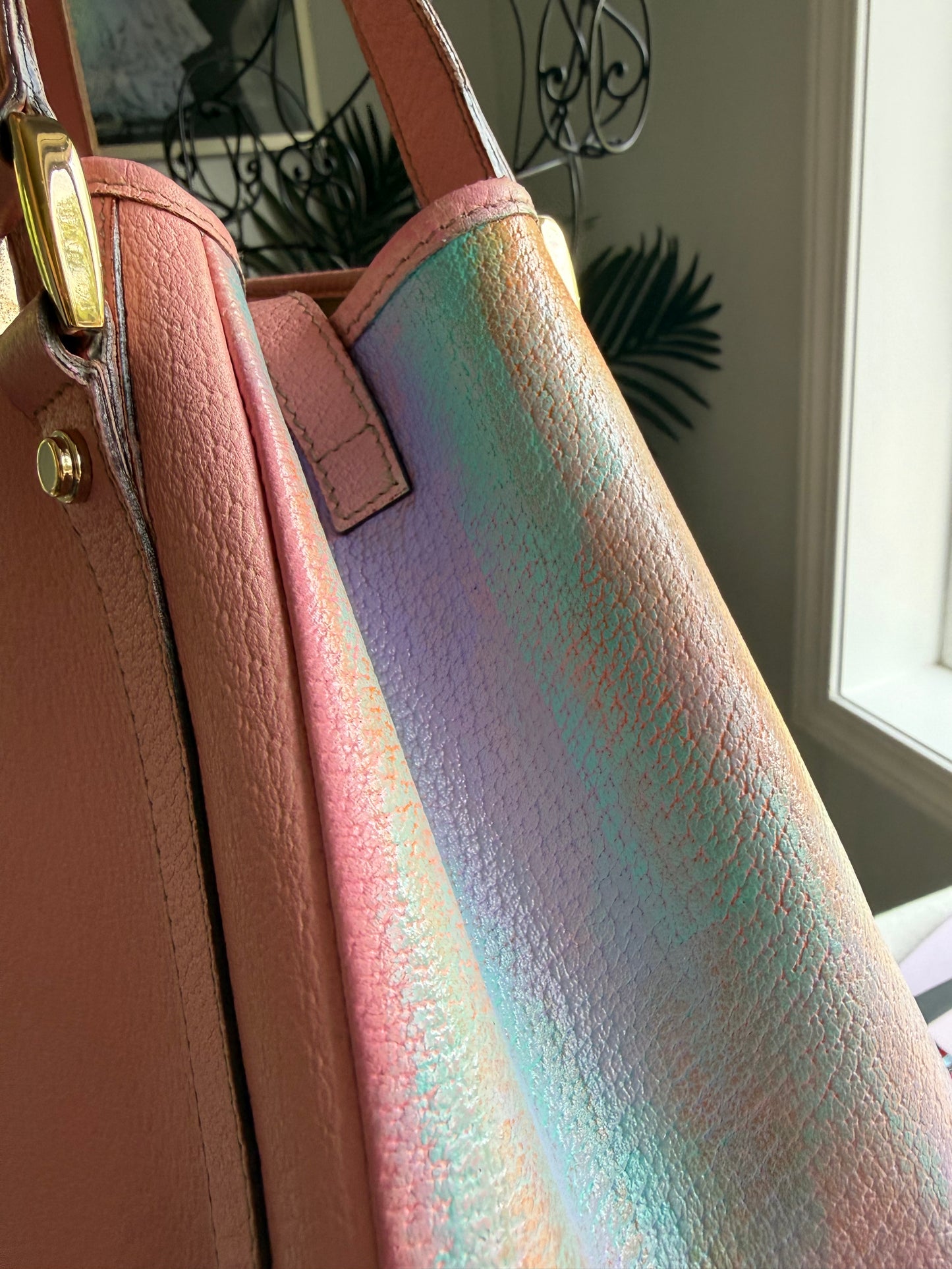 SOLD * Preloved Reimagined Authentic Vintage 2005 Pink Leather Gucci Abbey Tote
