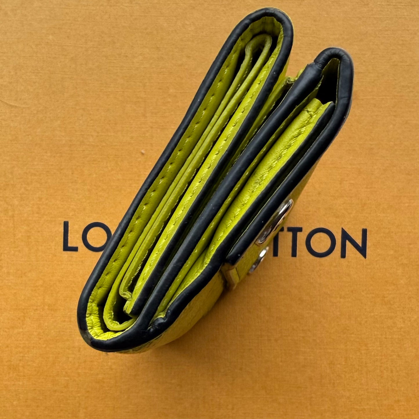 Authentic Preloved LV Discovery Compact Wallet in Monogram Bahia Taiga Yellow