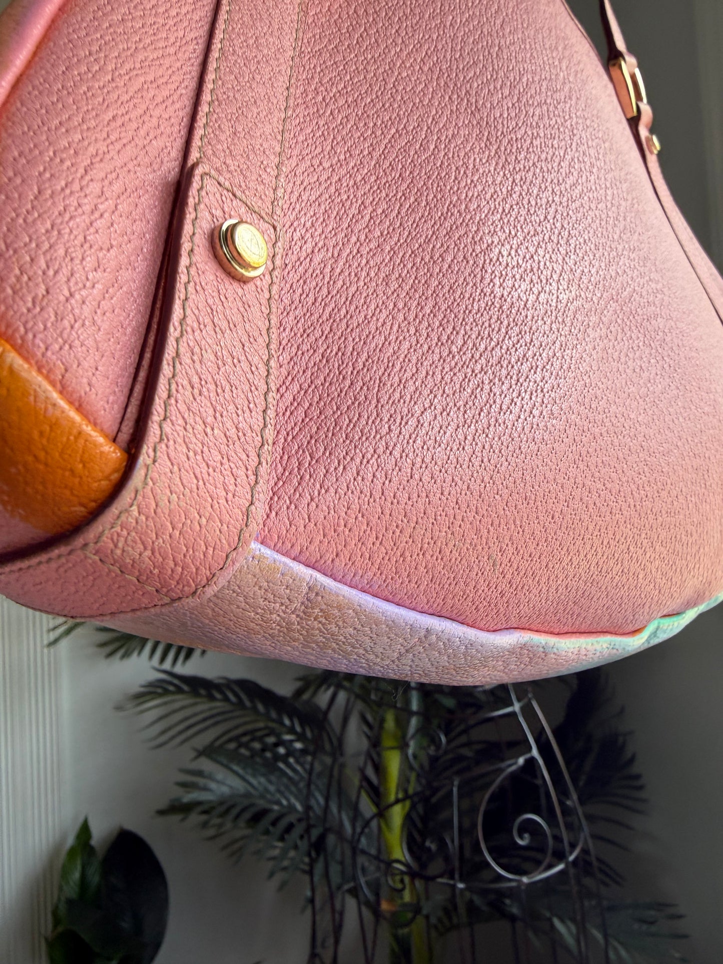 SOLD * Preloved Reimagined Authentic Vintage 2005 Pink Leather Gucci Abbey Tote