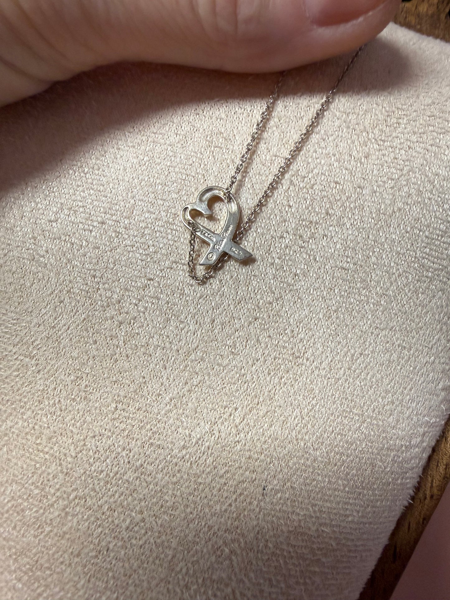 Authentic Preloved Vintage Tiffany ‘Loving Heart’ Necklace with pouch