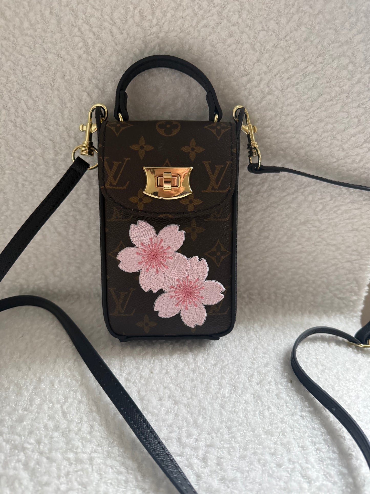 The SIDEKICK || Handmade Upcycled Luxury Canvas Mini Bag Cherry Blosson Edition