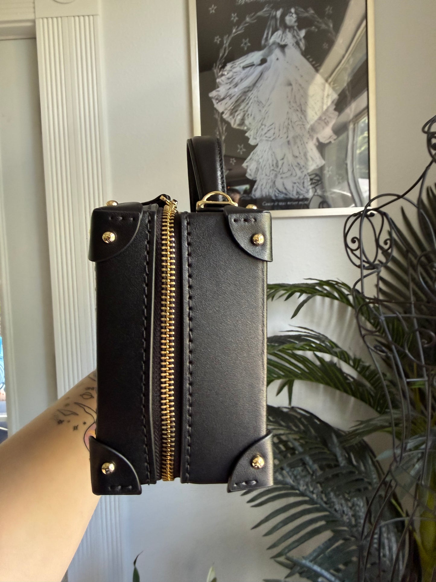 The T&T Trunk Bag || Handmade Upcycled Luxury Black & Mono