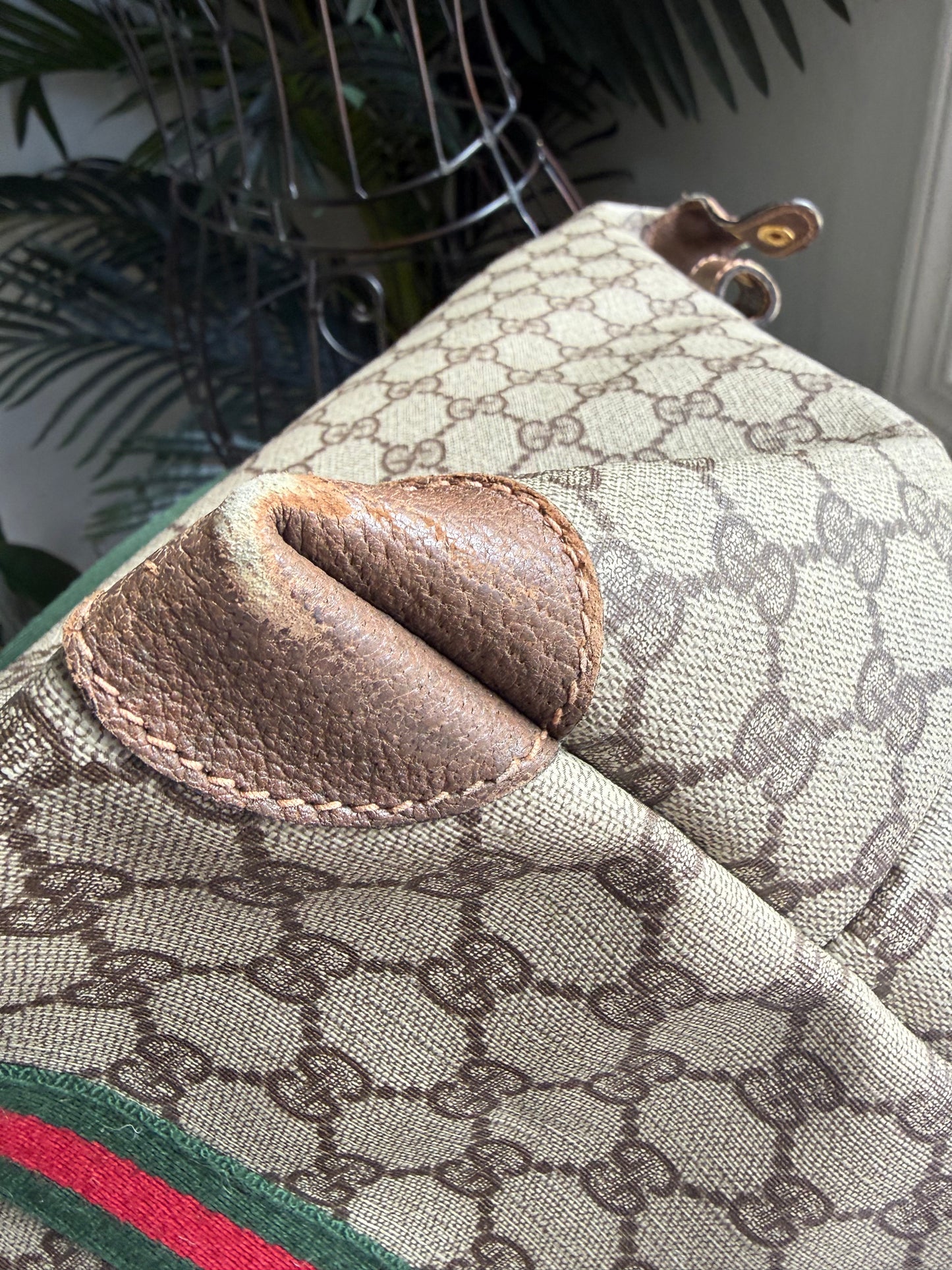 Authentic Preloved Vintage Gucci Sherry Line Canvas Weekender Bag