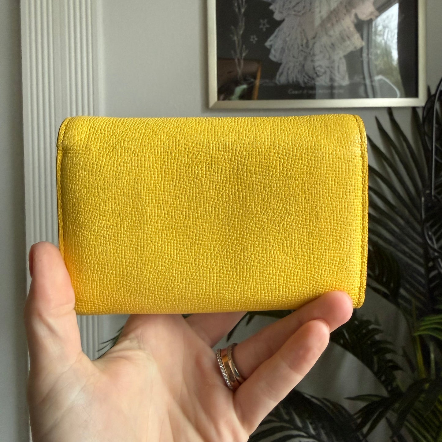 Authentic Preloved Classic Quiet Luxury Coastal Grandma MCM Yellow Leather Short Wallet