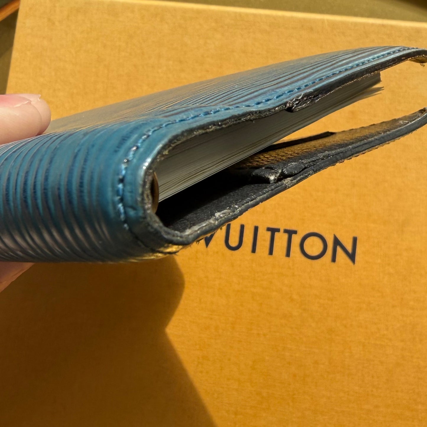 Authentic Preloved Vintage LV Agenda PM in Blue Epi Leather