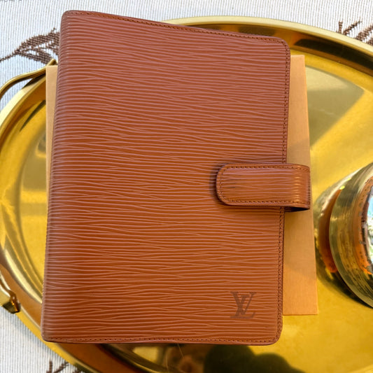 Authentic Preloved LV Agenda MM in Tan Epi Leather