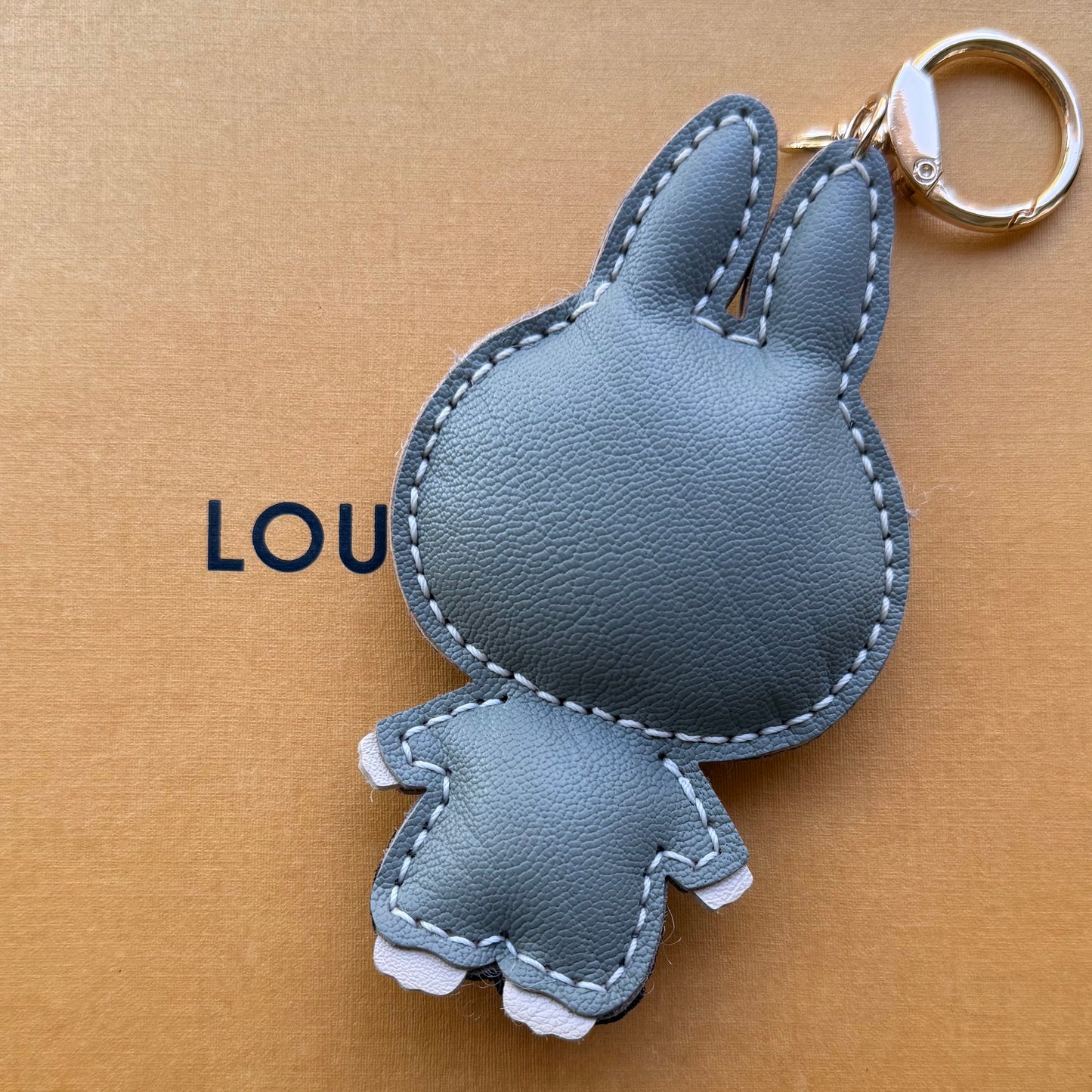 { LALULU } Handmade Leather + Mono Minilin Charm (Grey Skies)