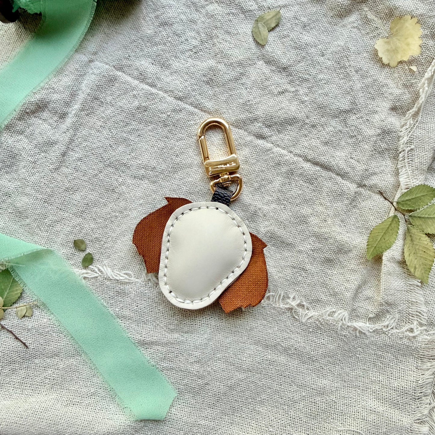 Handmade Upcycled Luxury Dog Lover Bag Charm *Various Colors*