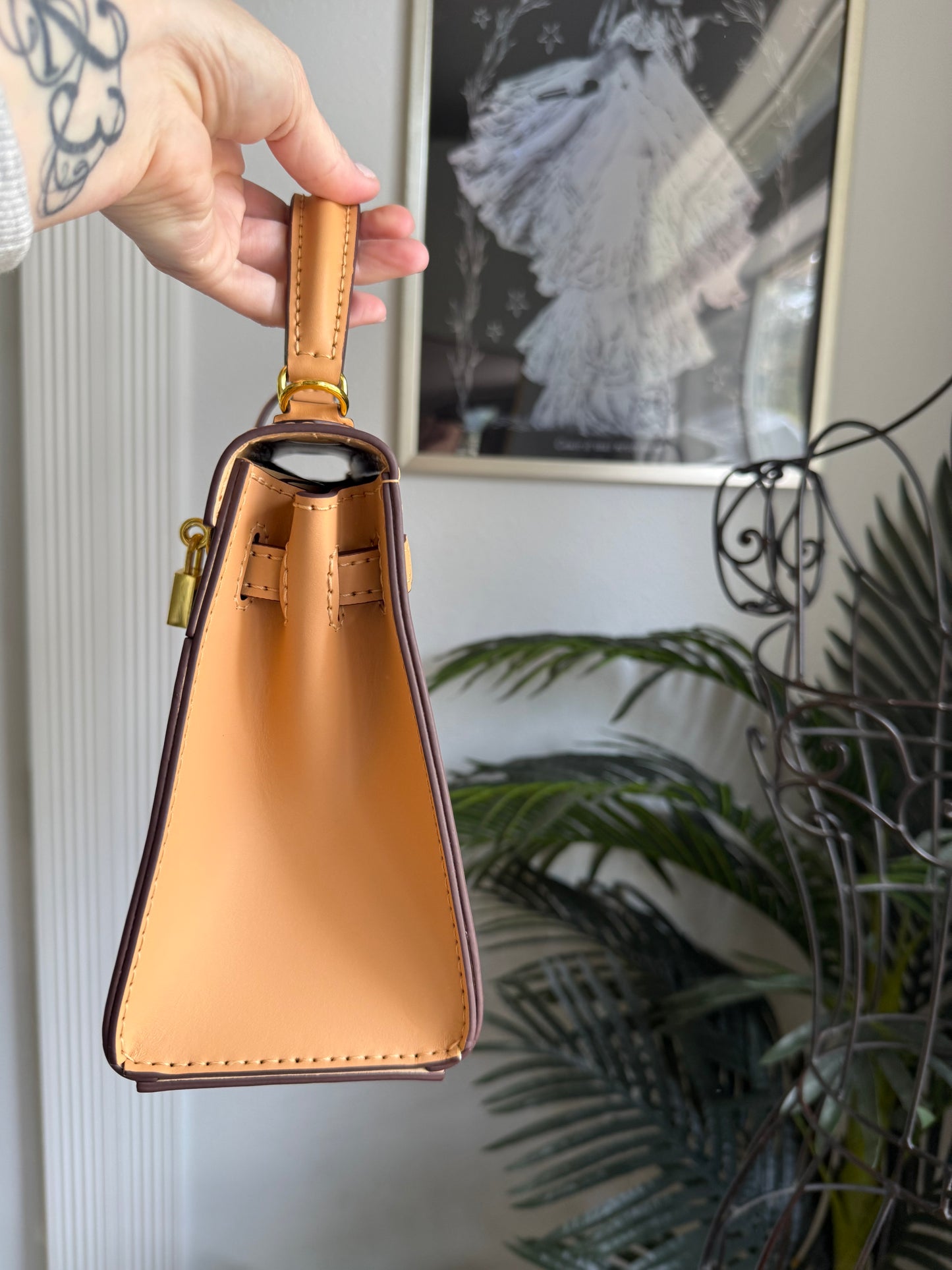 {SWELLY} Handmade Vachetta Leather + Mono Handbag *Preorder*