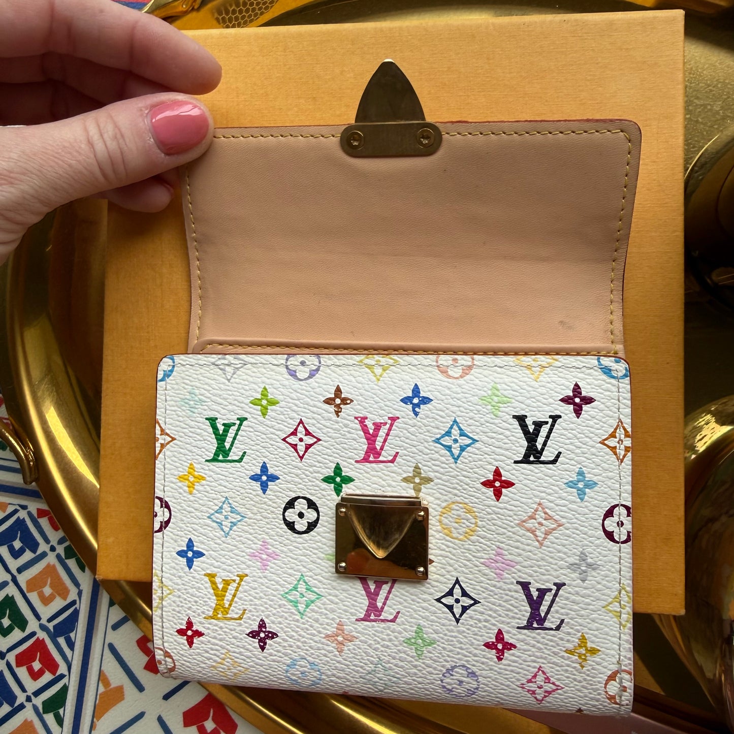 Authentic Preloved LV x Murakami White Multi KOALA Wallet