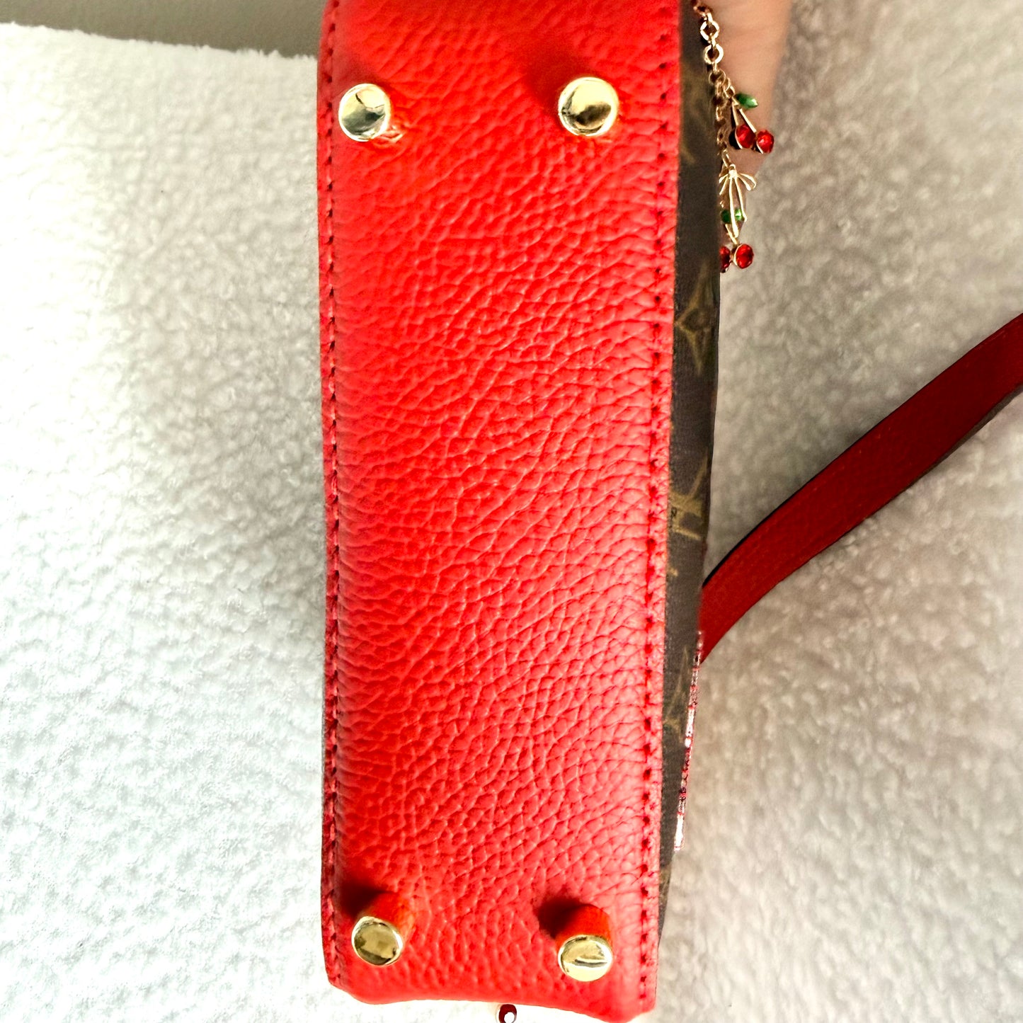 The AMERICANA Crossbody || Handmade Upcycled Luxury Monogram Canvas Cherry Crossbody Bag