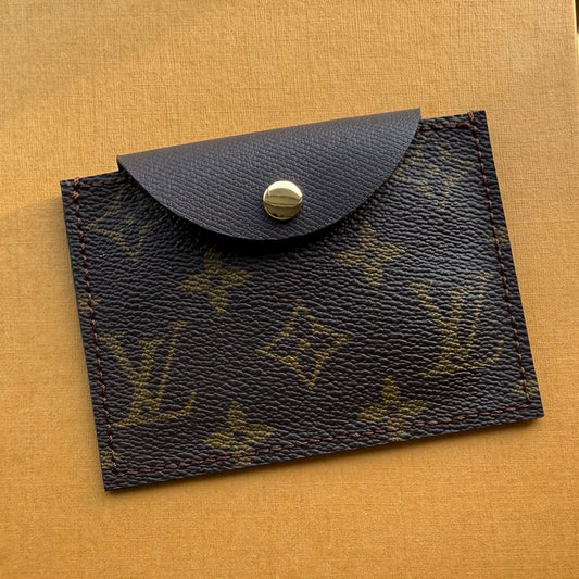 Handmade Mono Mini Snap Wallet (Brown Leather)