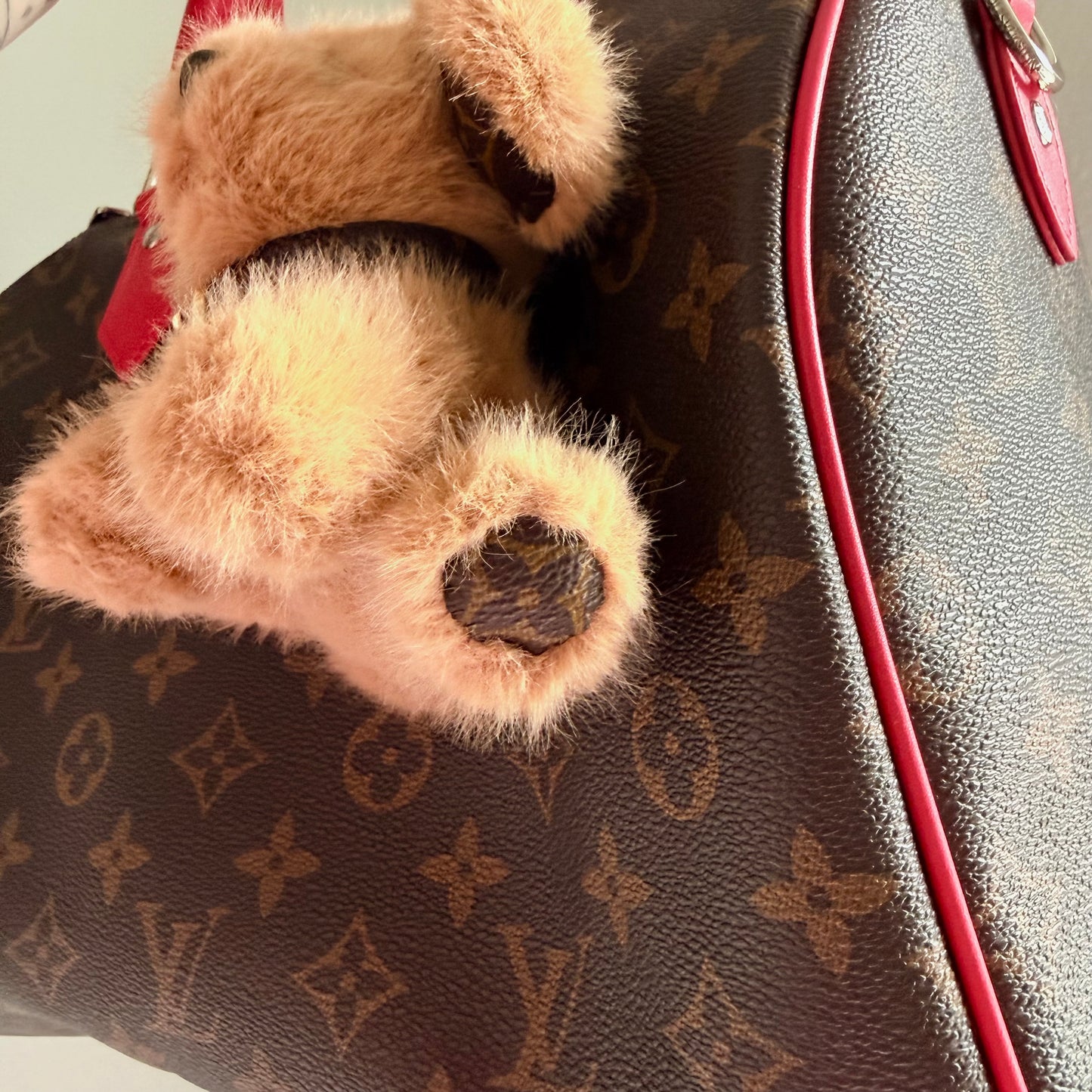 FLUFFY Handmade Upcycled LV Plush Dog Charm