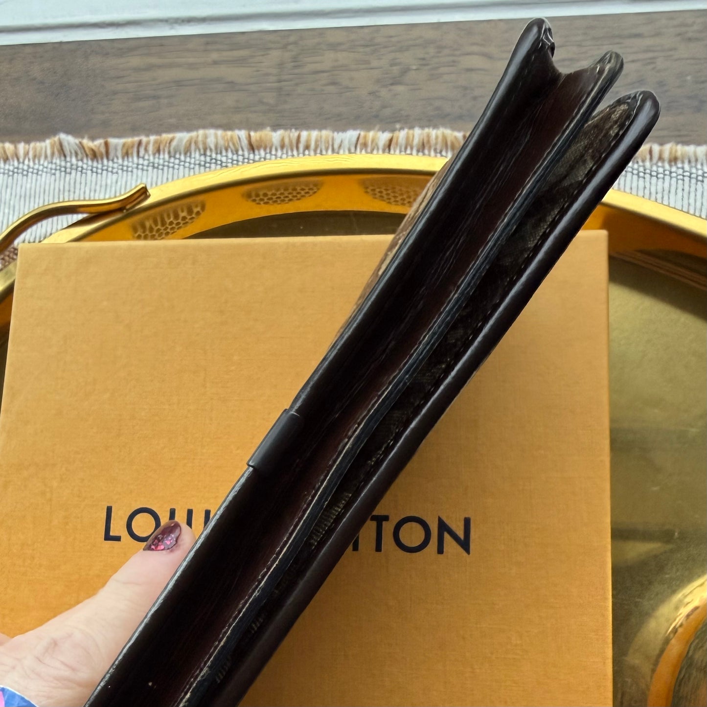 Authentic Preloved Luxury Upper Westside Vintage Brown Dior Trotter Long Wallet with Chain