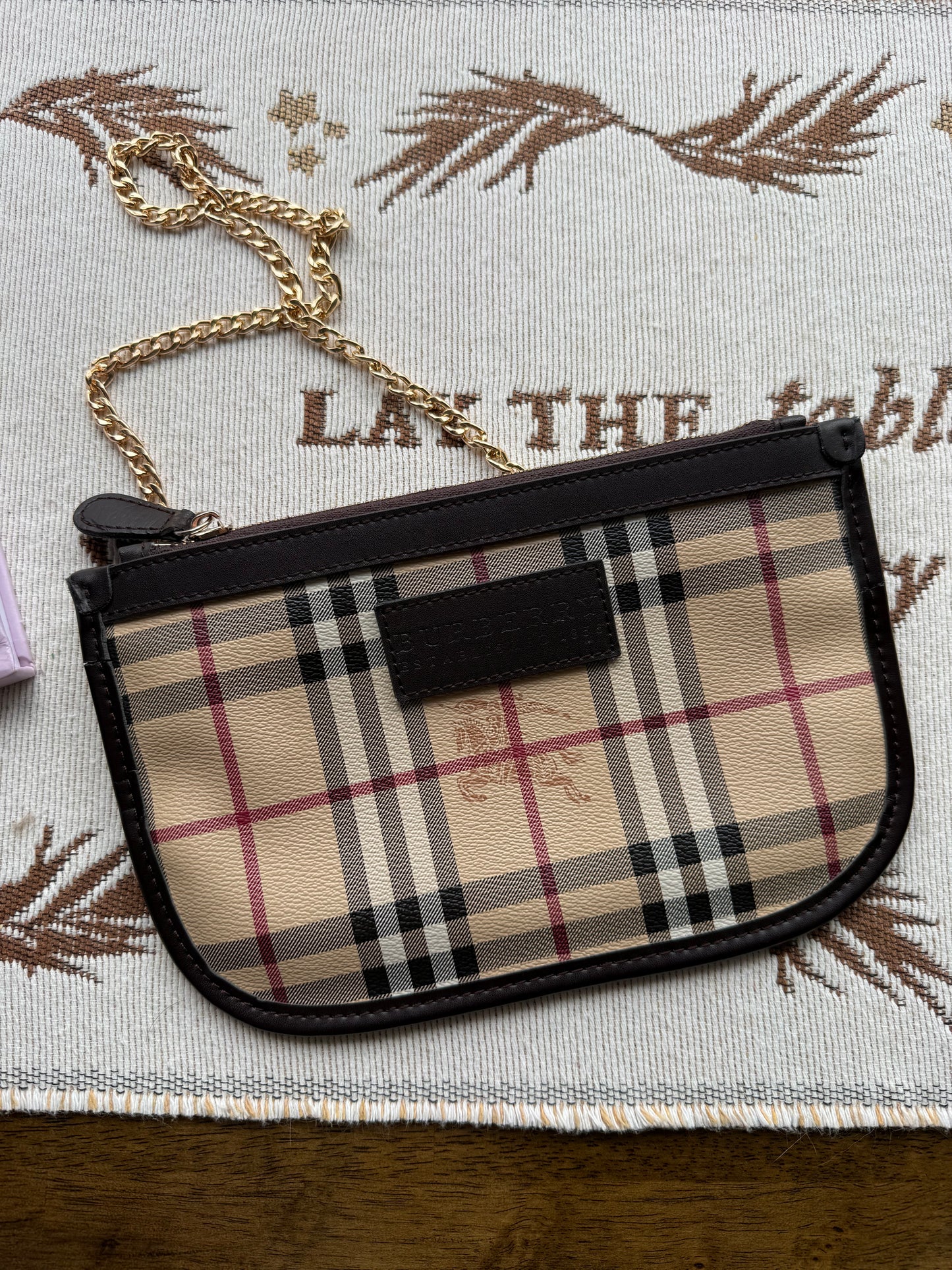 Authentic Preloved Burberry Novacheck Blue Label Pink Nylon Tote with Classic Pouch