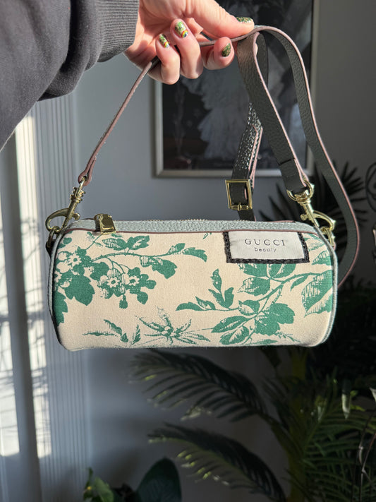 Handmade Gucci Floral Beauty Bag - Green + Dusty Blue