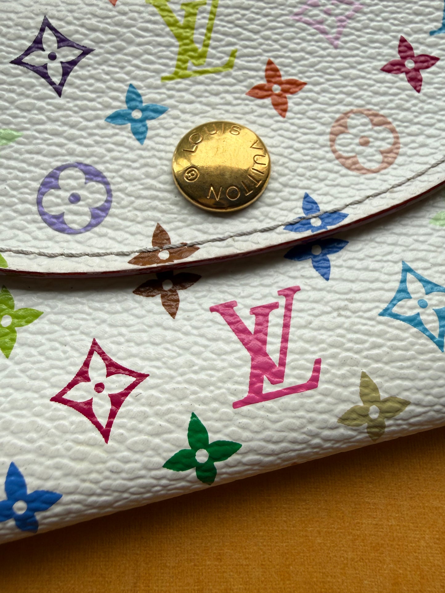 Authentic Preloved Vintage LV x Murakami White Multicolore Rosalie Wallet