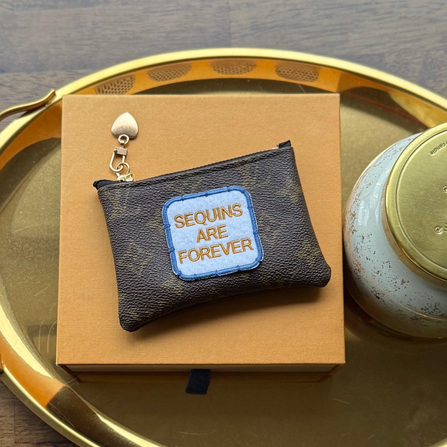 SEQUINS ARE FORVER Handmade Upcycled Mono Zippy