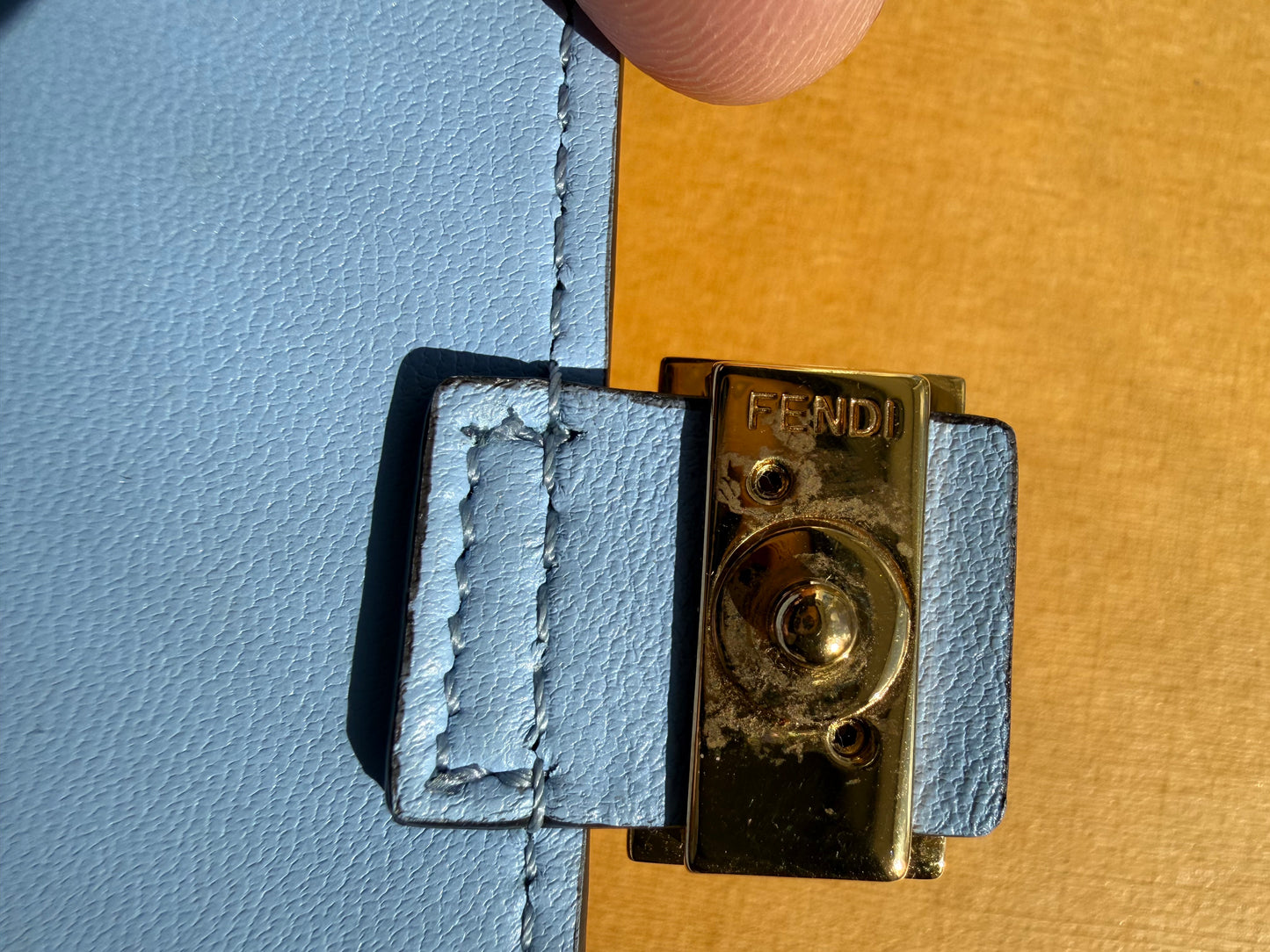 Authentic Preloved Light Blue Fendi Mini Wallet