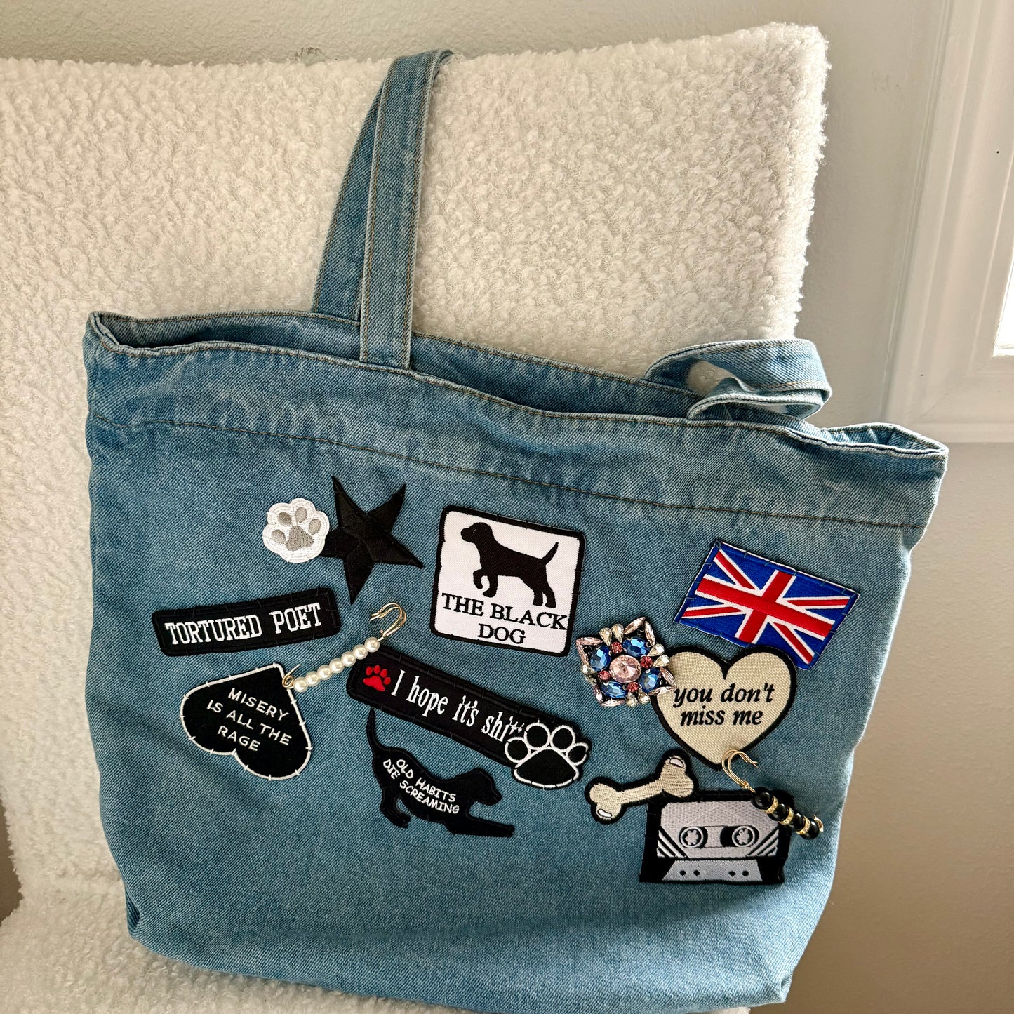 BLUE Tote 48 || Up-Cycled Artisan Patched Denim Tote Bag No. 3