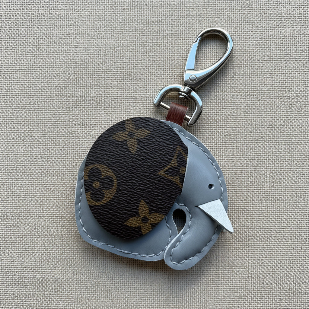 ELLIE the Elephant || Handsewn Upcycled Luxury Bag Charm