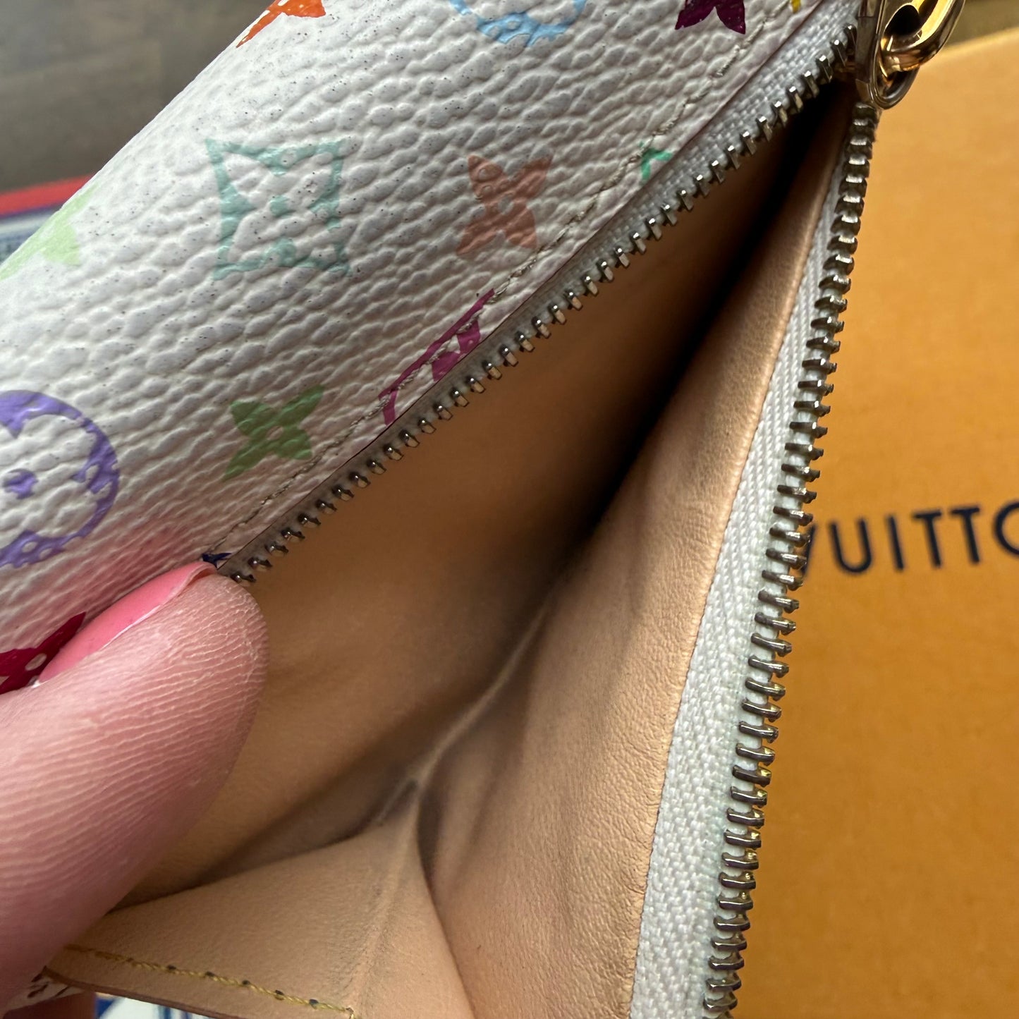 Authentic Preloved LV x Murakami White Multi KOALA Wallet
