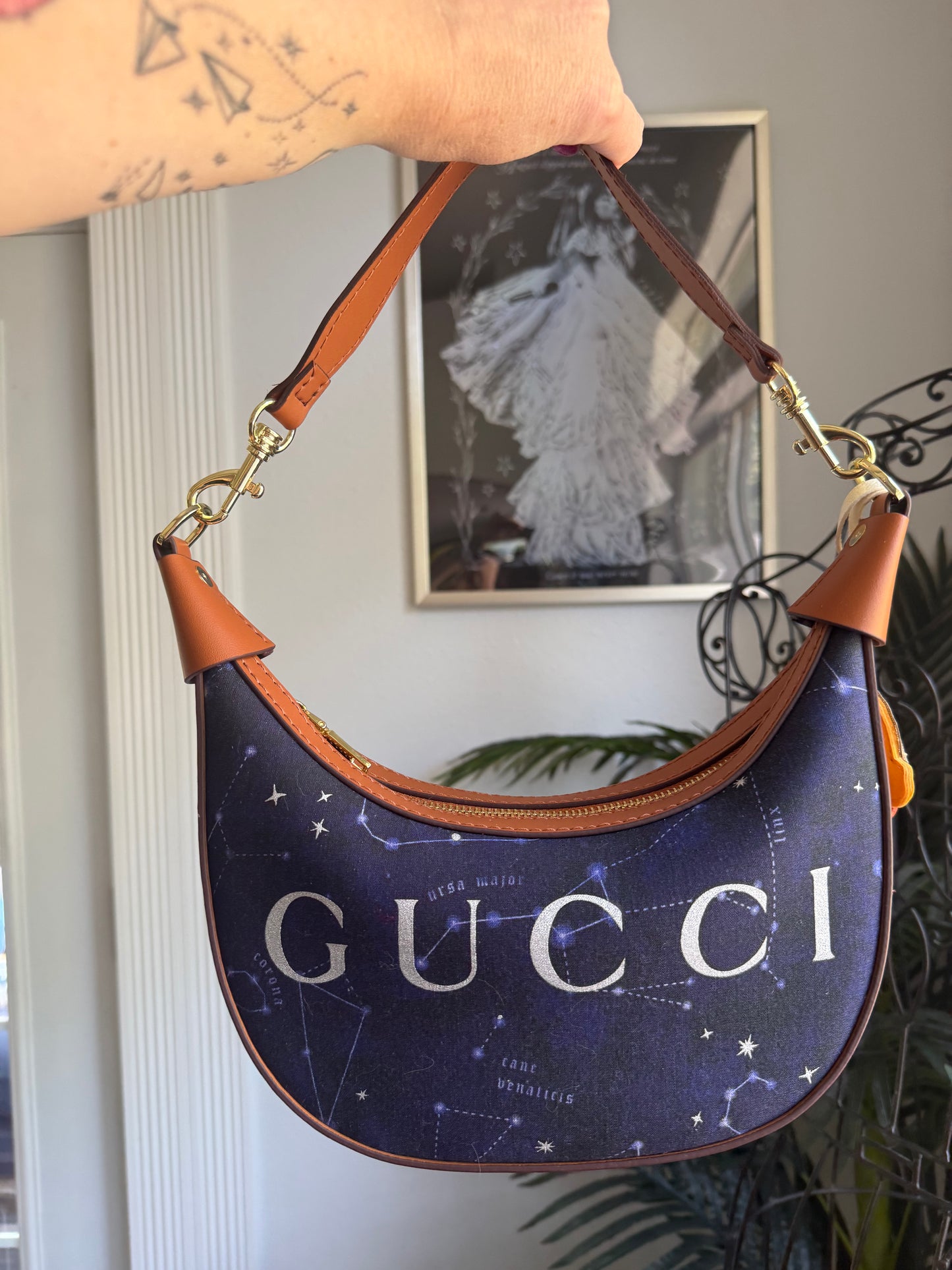 The DOWN BAD Shoulder Bag || Handmade Upcycled Navy Gucci Dusty with Charm