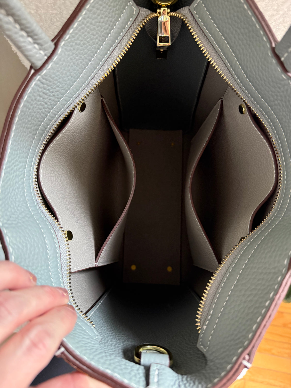 Handmade Upcycled Mono Vertical Tote