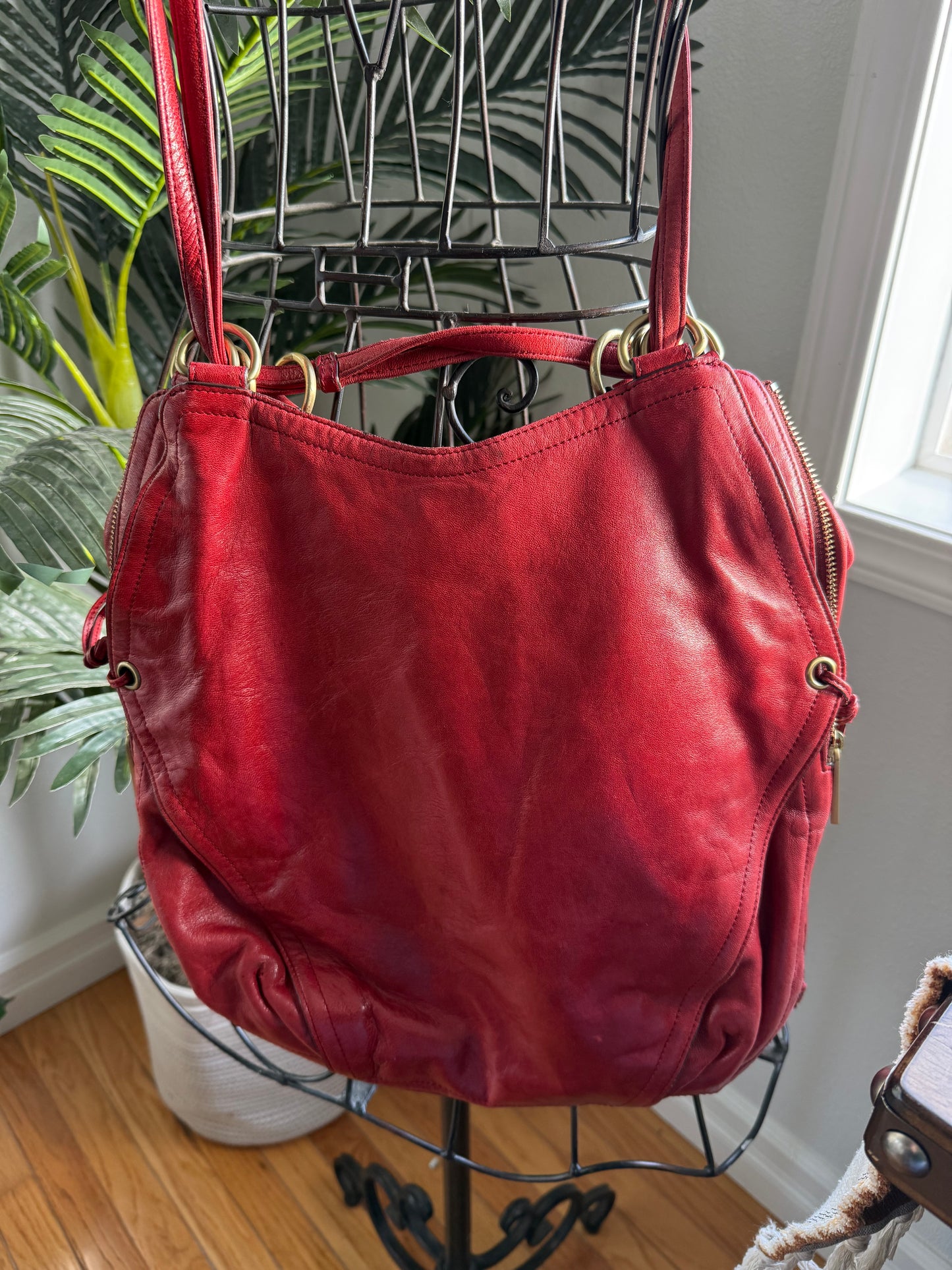 Preloved Y2K KOOBA Red Calf Leather Two Way Bag